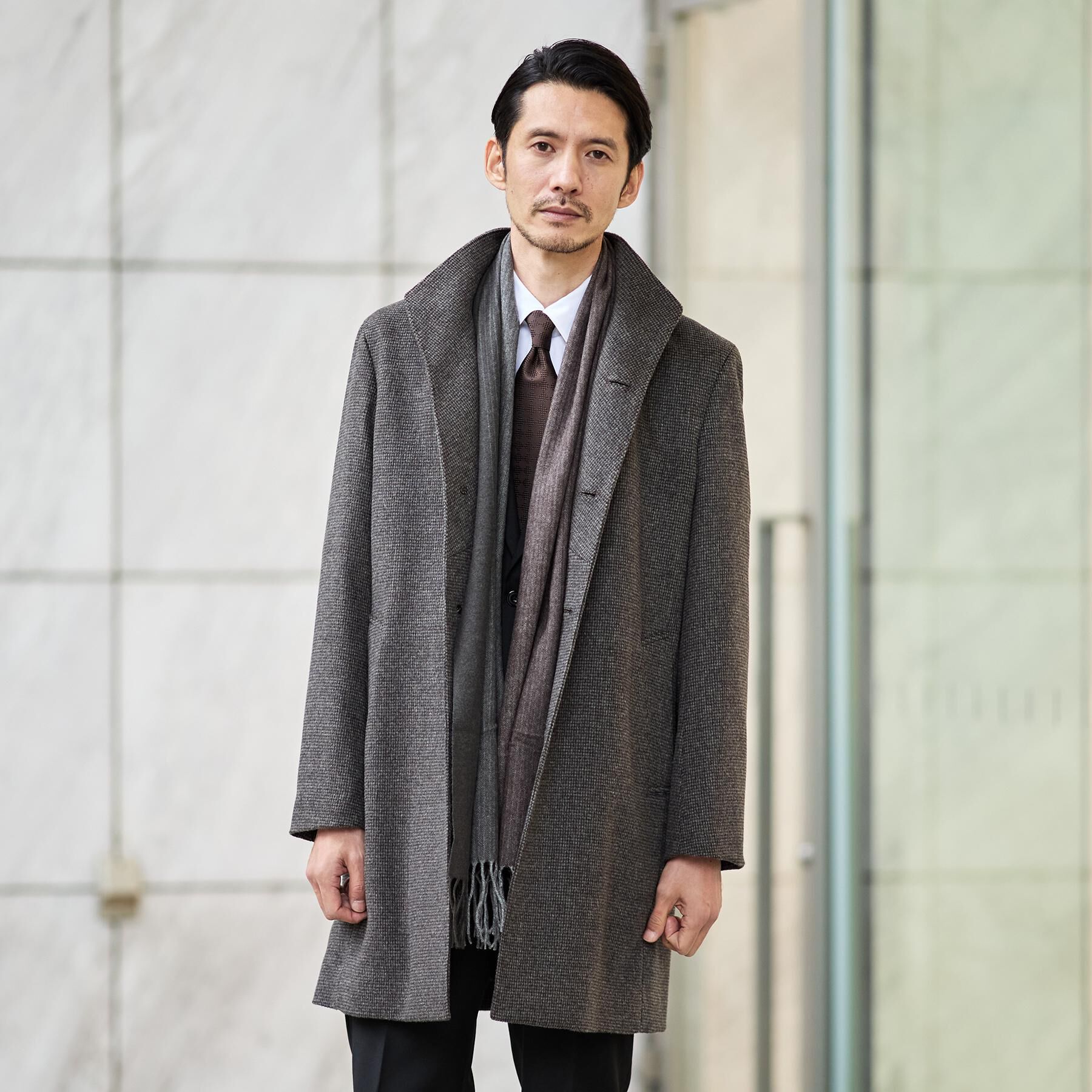 TAKEO KIKUCHI「カシミヤブレンド ビーバー調ピンヘッドスタンドカラーコート」|その他|