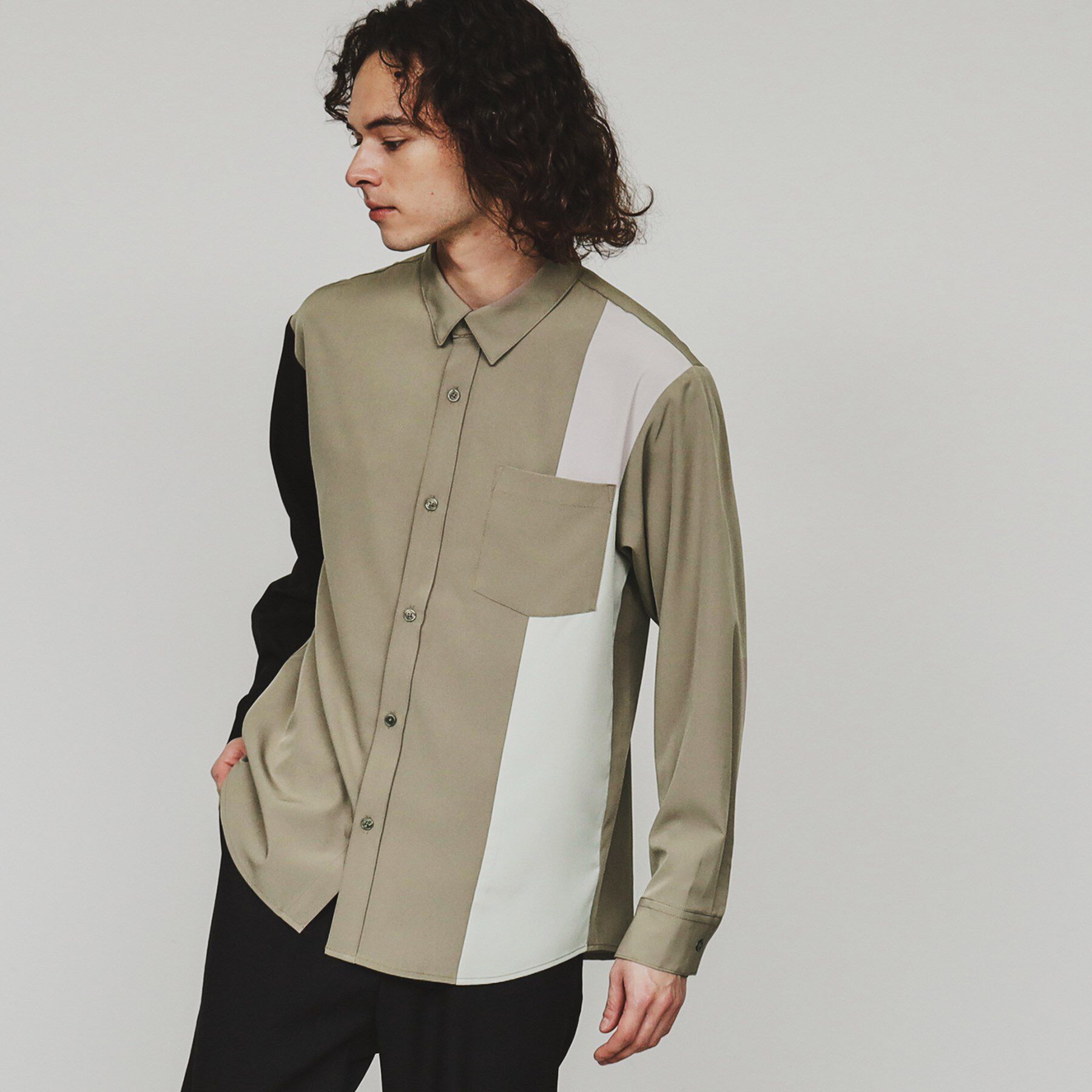 tk.TAKEO KIKUCHI「マルチ切替シャツ」|シャツ・ブラウス|グレージュ(550)