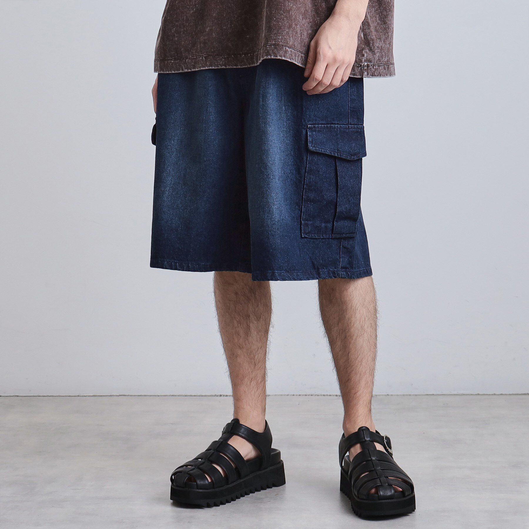 tk.TAKEO KIKUCHI「デニムカーゴショーツ」|その他|ネイビー(094)
