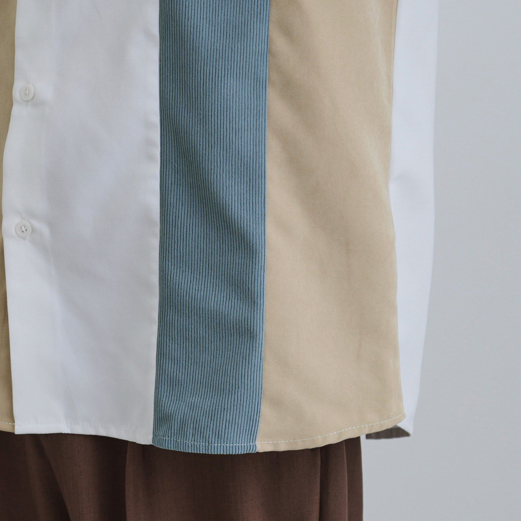 tk.TAKEO KIKUCHI「コーデュロイ＆スエード切替シャツ」|シャツ・ブラウス|