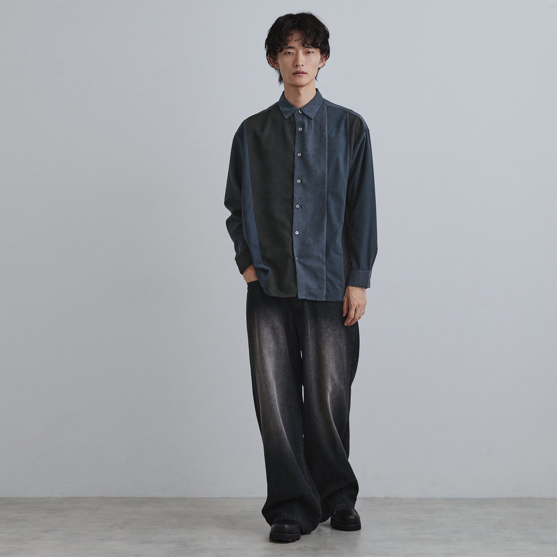 tk.TAKEO KIKUCHI「コーデュロイ＆スエード切替シャツ」|シャツ・ブラウス|