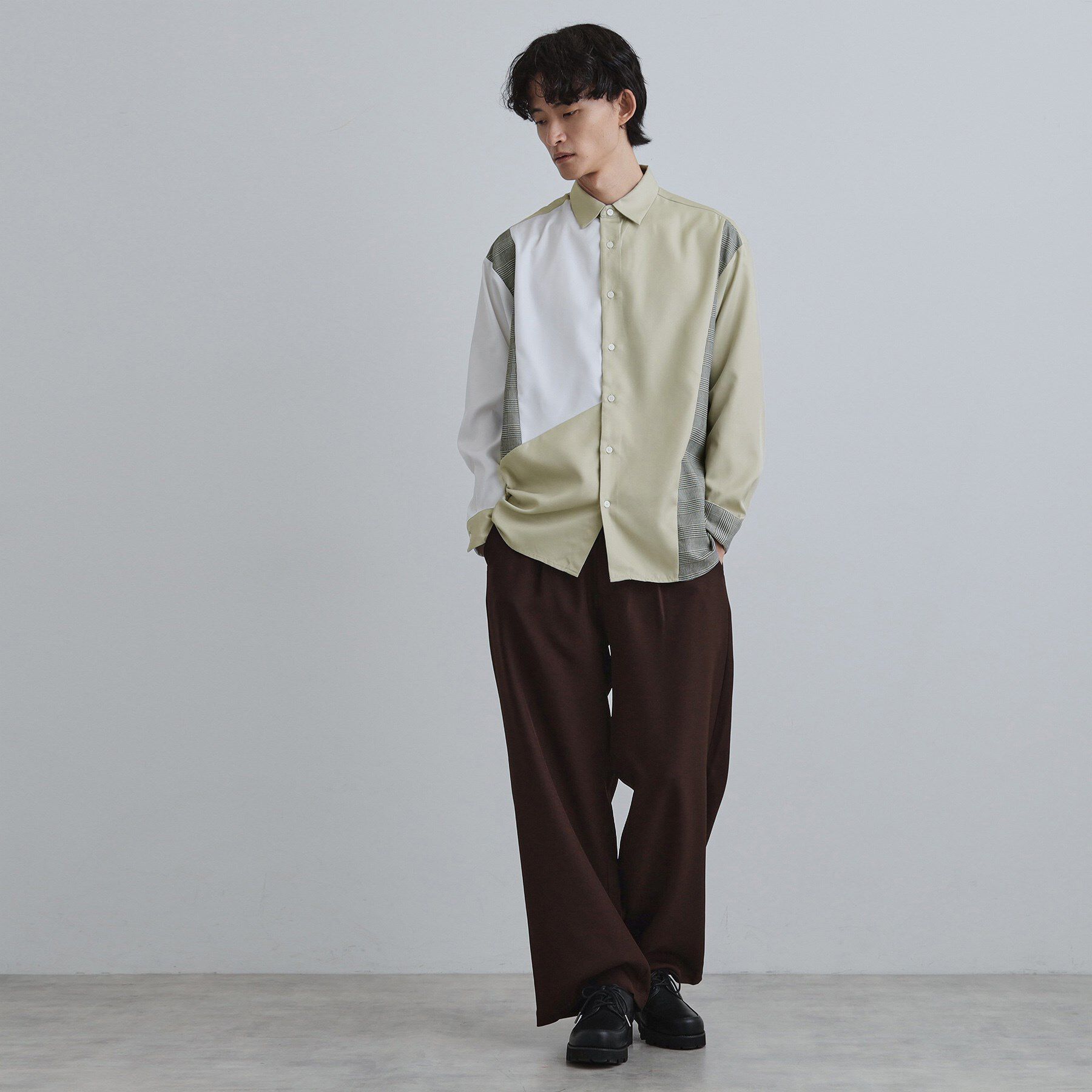 tk.TAKEO KIKUCHI「グレンチェック切替シャツ」|シャツ・ブラウス|