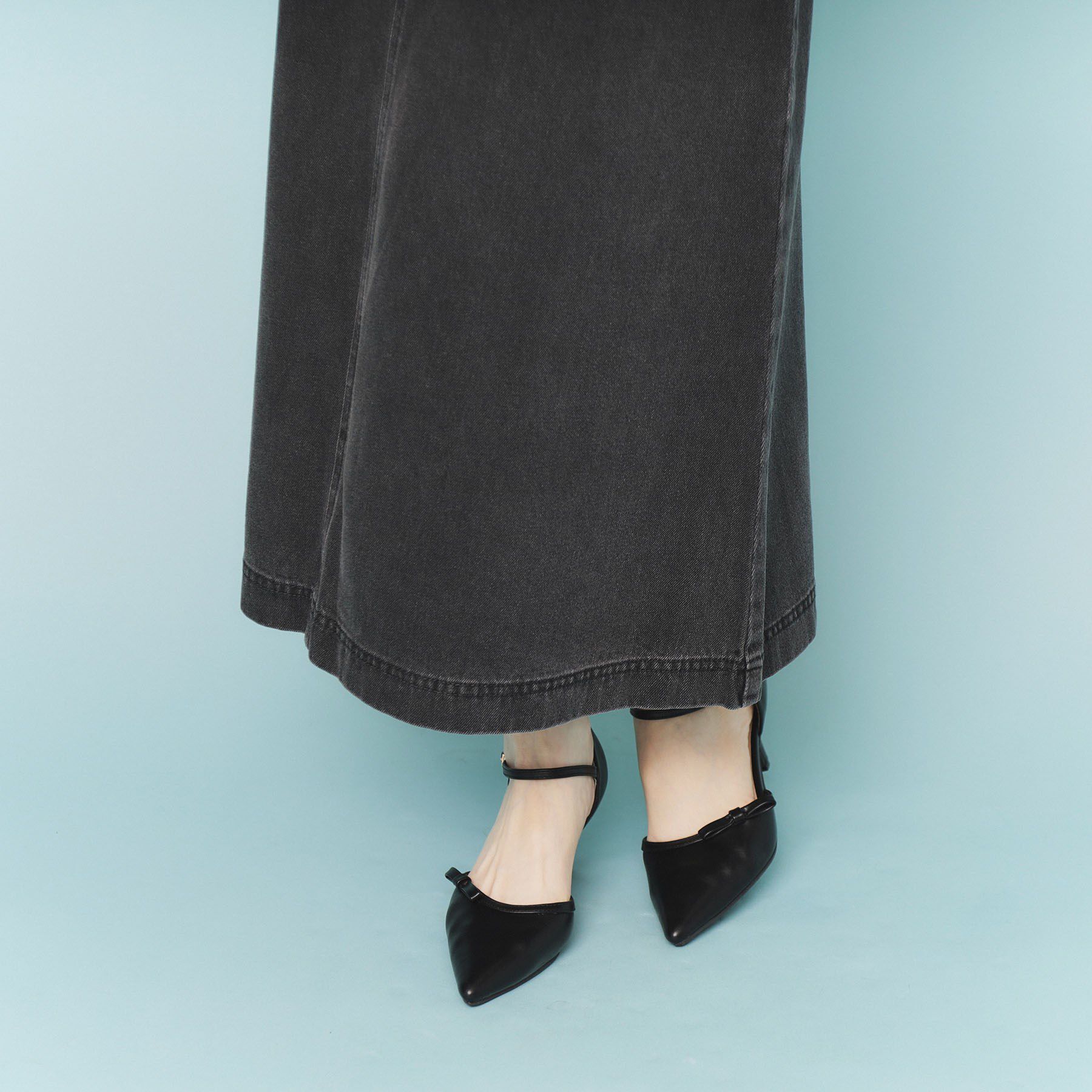 index「《丈が選べる》Aラインデニムロングスカート【洗濯機洗い可】」|スカート|