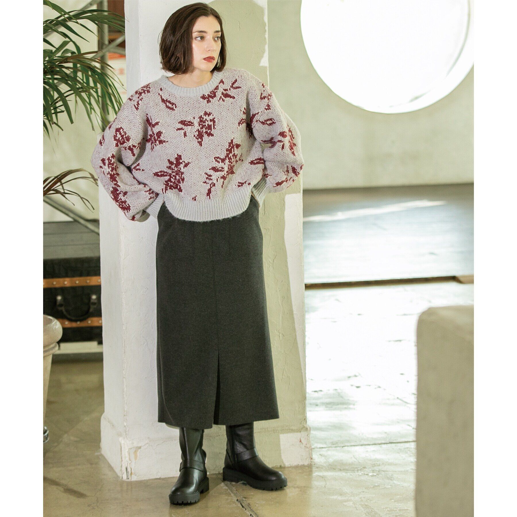 OPAQUE.CLIP「《S-LLsize/7color》ウールライクストレッチタイトスカート【洗濯機洗い可】」|スカート|