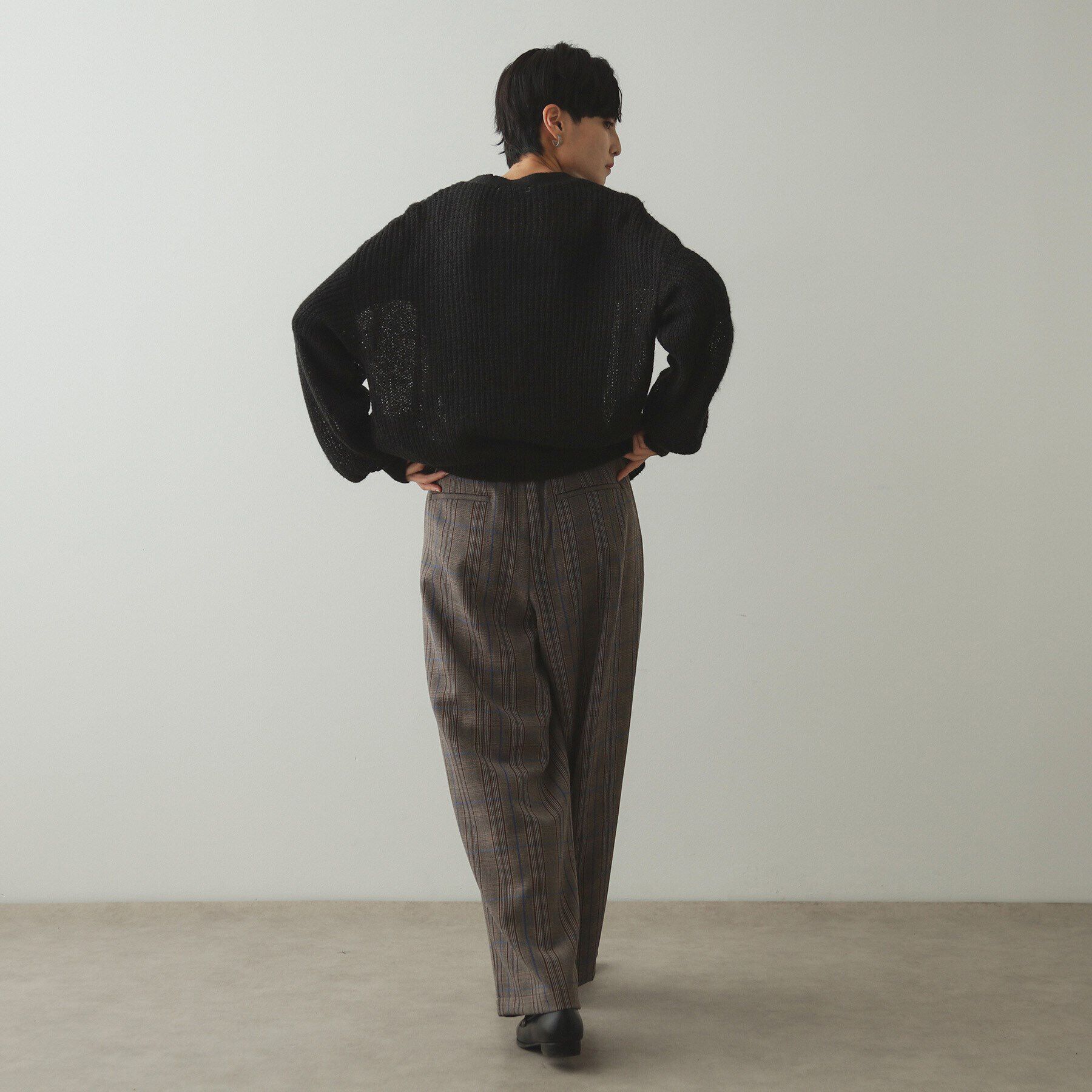 OPAQUE.CLIP「モヘヤ混シアーVネックカーディガン【洗濯機洗い可】」|カーディガン|