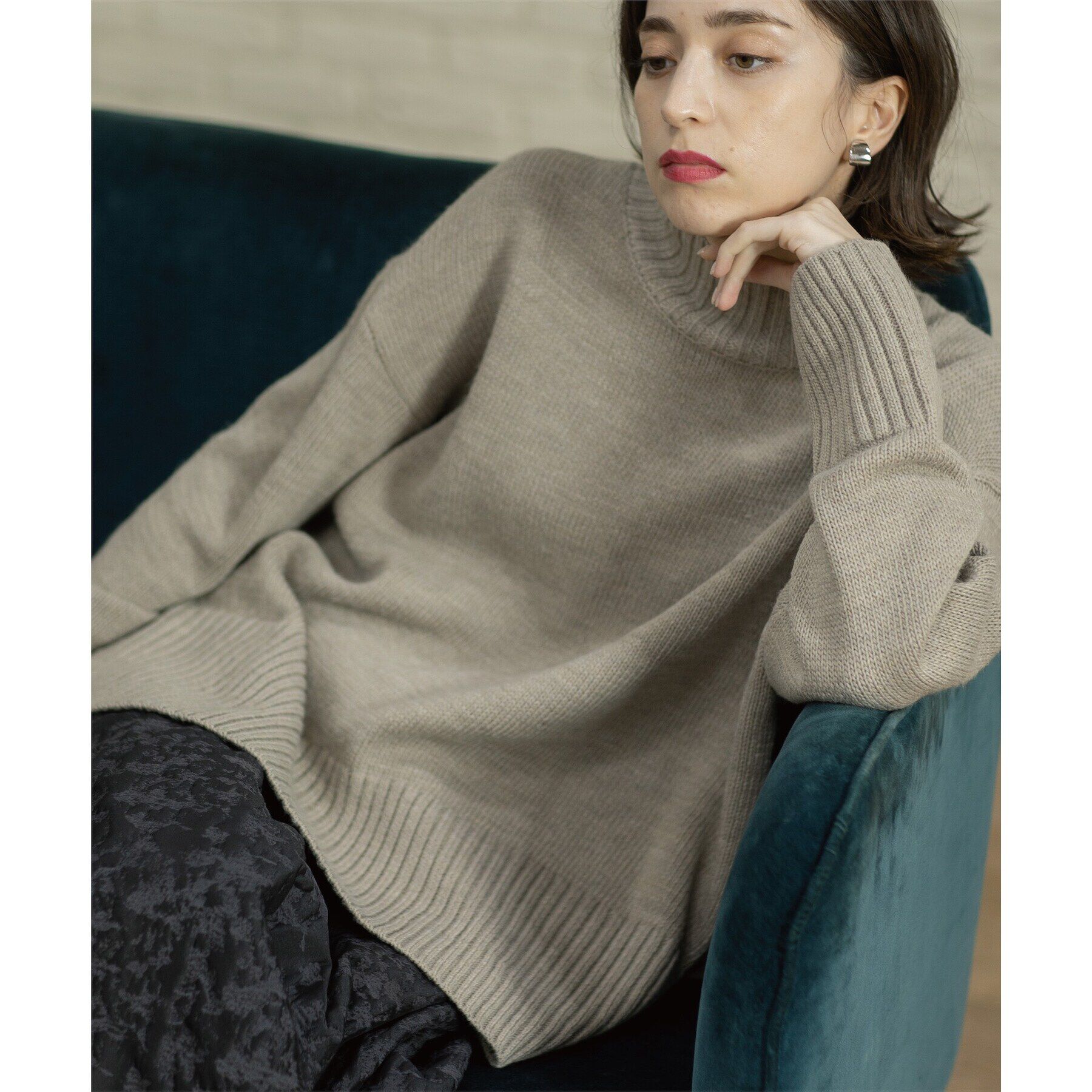 OPAQUE.CLIP「《10color/S-LLsize》ハイネックミドルゲージニット【洗濯機洗い可】」|ニット・セーター|