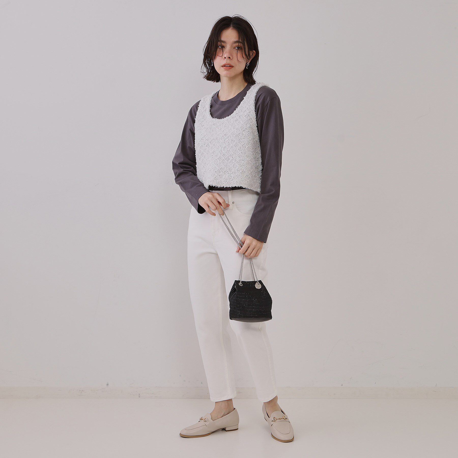 OPAQUE.CLIP「【6色展開】シャイニー素材巾着ミニショルダーバッグ」|ショルダー・メッセンジャー|