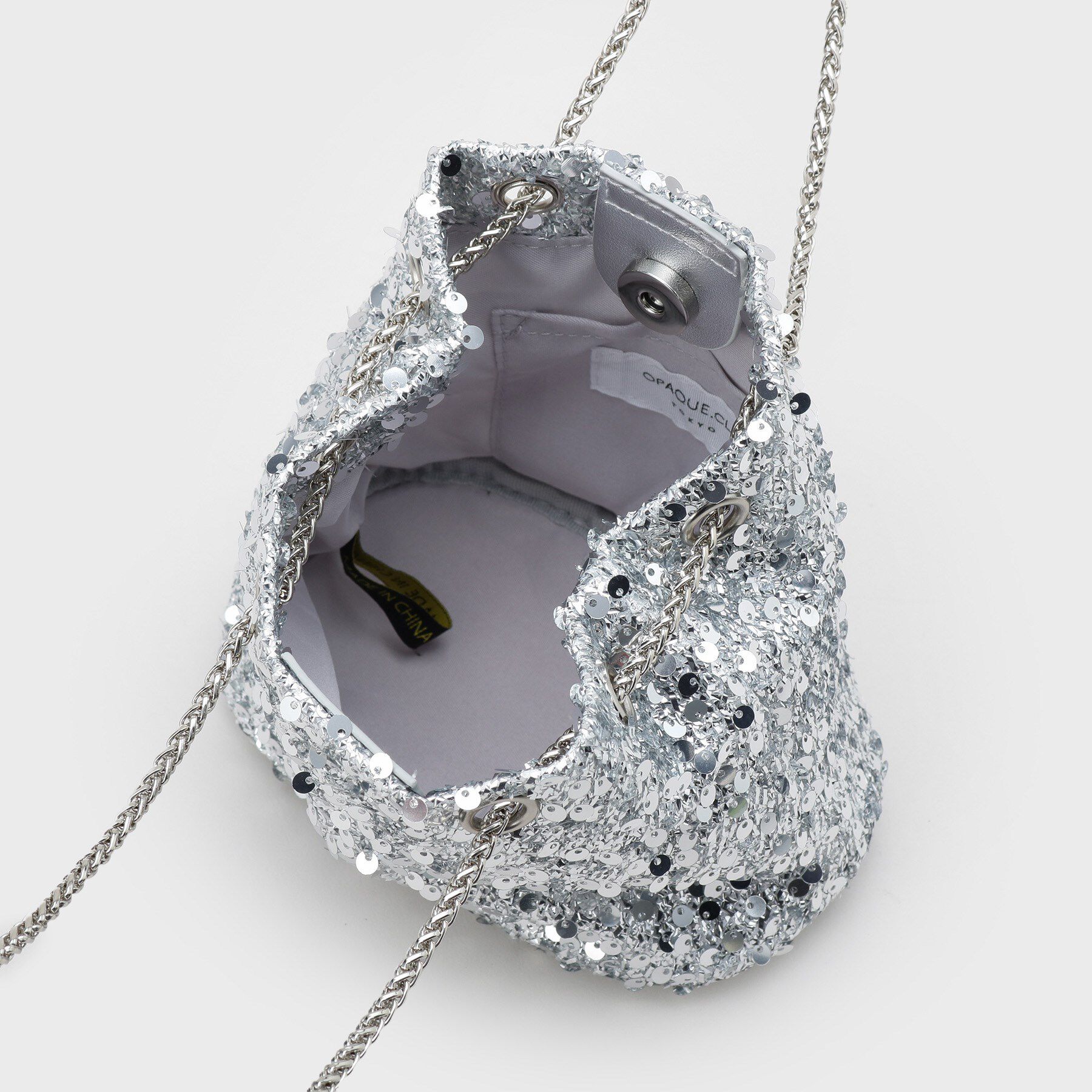 OPAQUE.CLIP「【6色展開】シャイニー素材巾着ミニショルダーバッグ」|ショルダー・メッセンジャー|