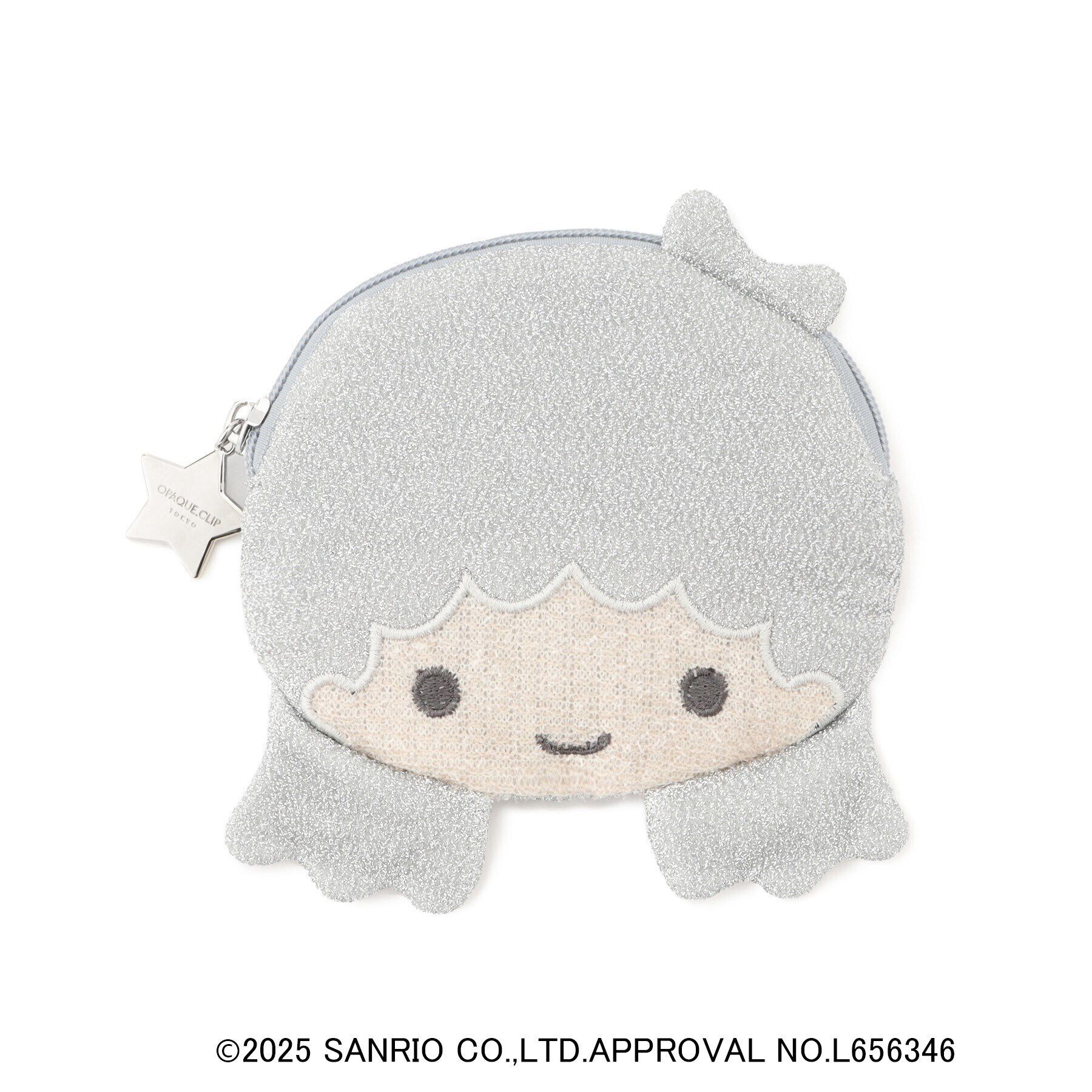 OPAQUE.CLIP「【リトルツインスターズコラボ】キキ＆ララ ララフェイス型フラットポーチ」|ポーチ|シルバー(006)