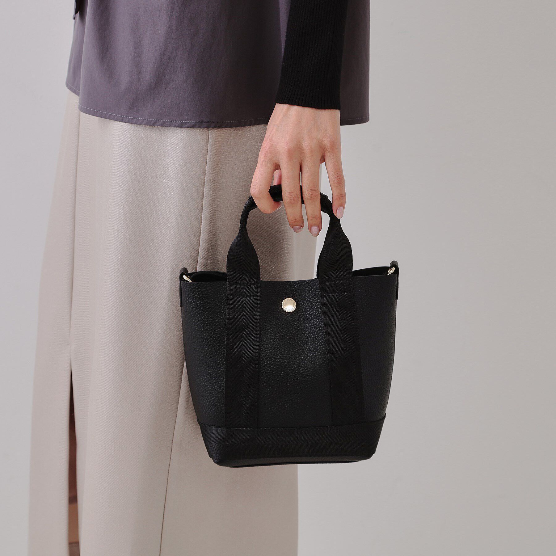 OPAQUE.CLIP「【長さ調整可能】シュリンク合皮コンビミニショルダーバッグ」|ショルダー・メッセンジャー|