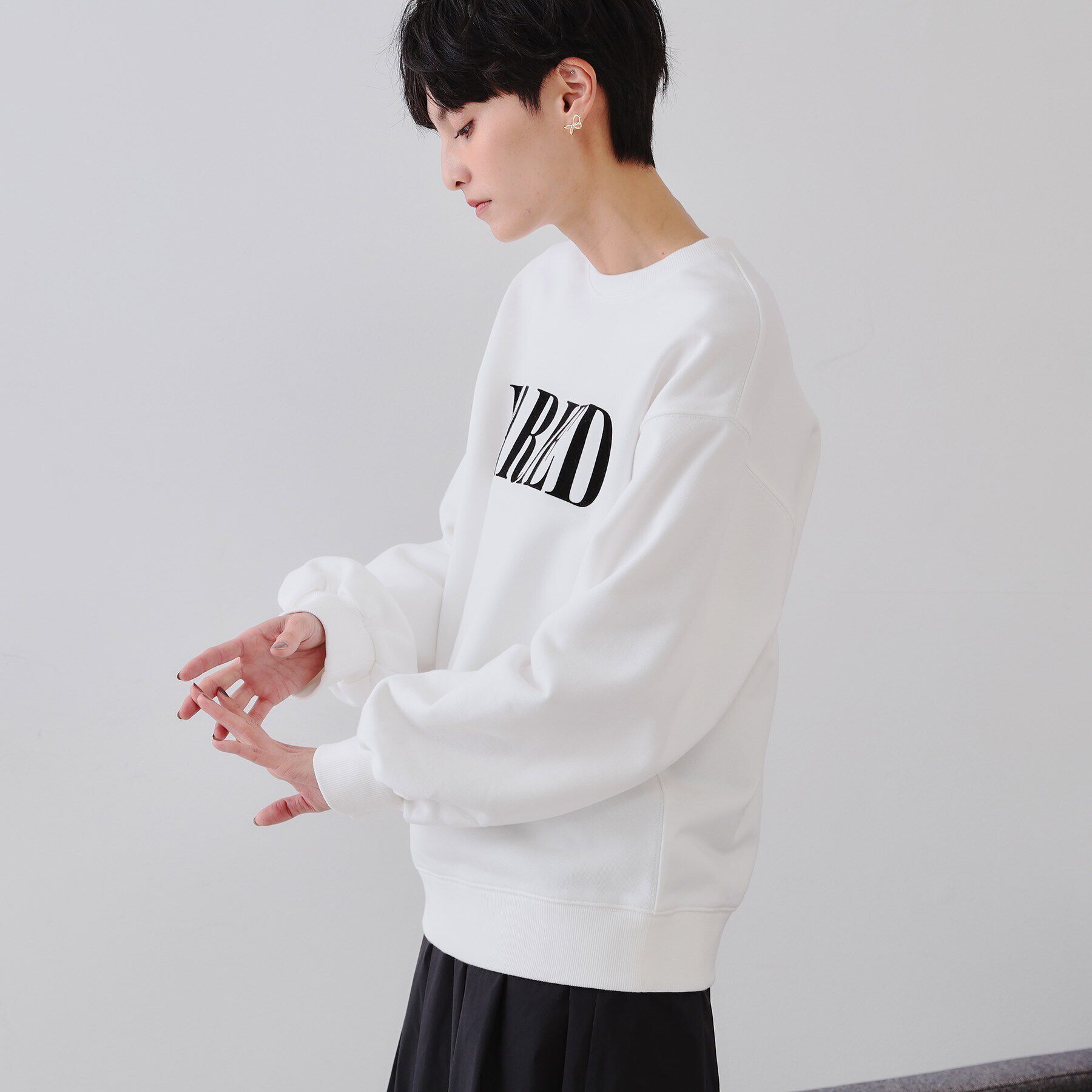 OPAQUE.CLIP「フロッキーロゴスウェット【洗濯機洗い可】」|Tシャツ・カットソー|