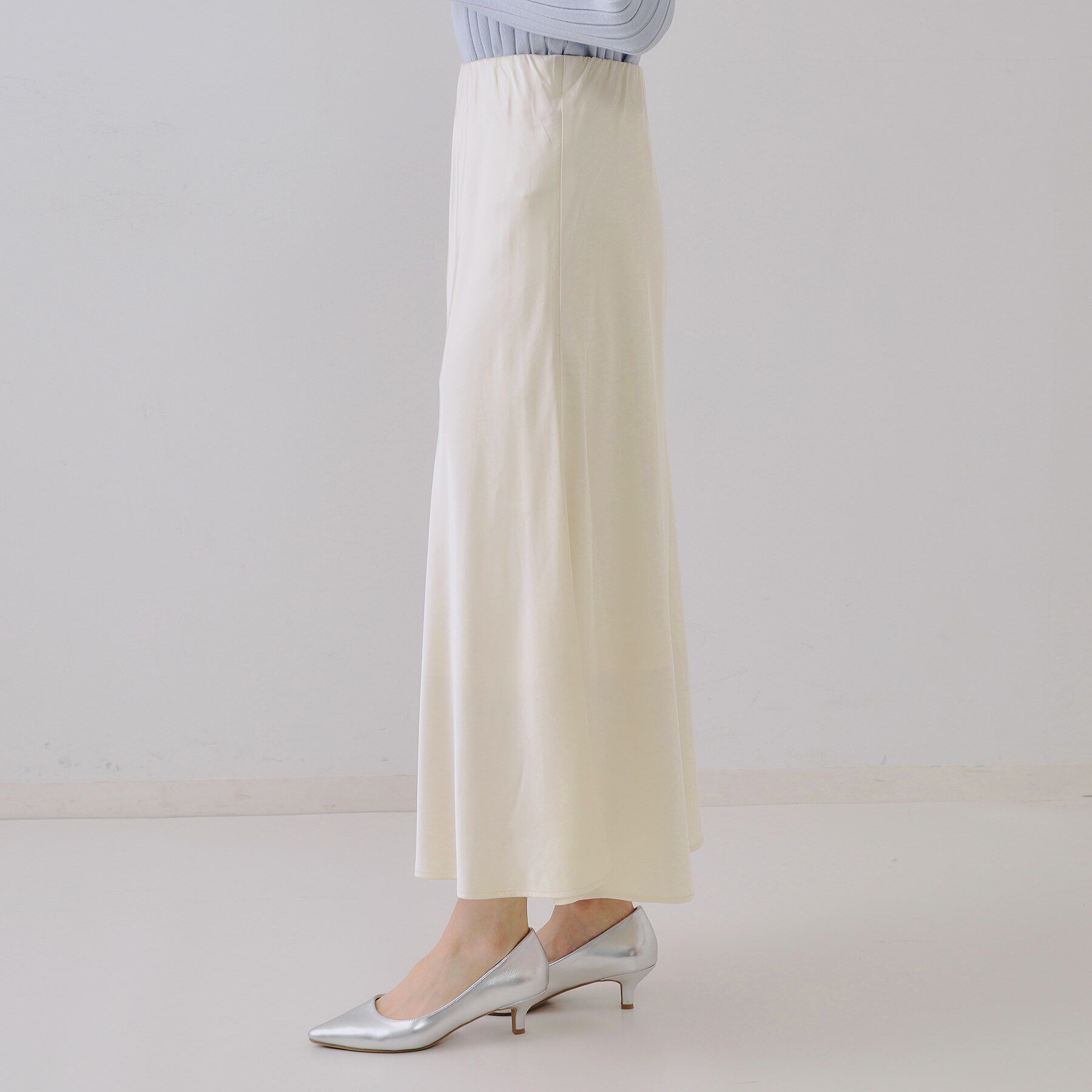 OPAQUE.CLIP「サテンナロースカート【洗濯機洗い可】」|スカート|