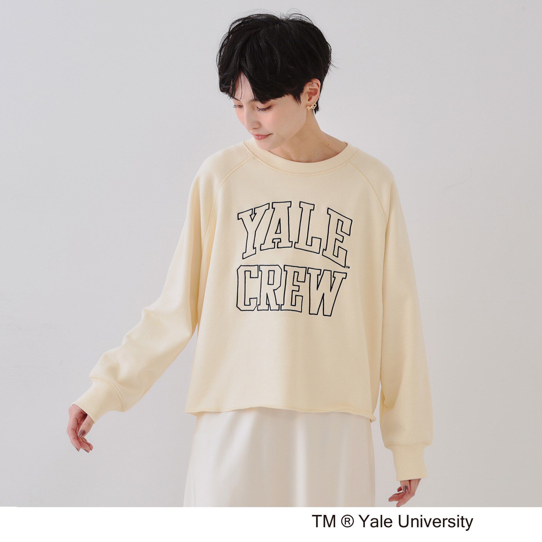 OPAQUE.CLIP「カレッジロゴ スウェットプルオーバー」|パーカー|