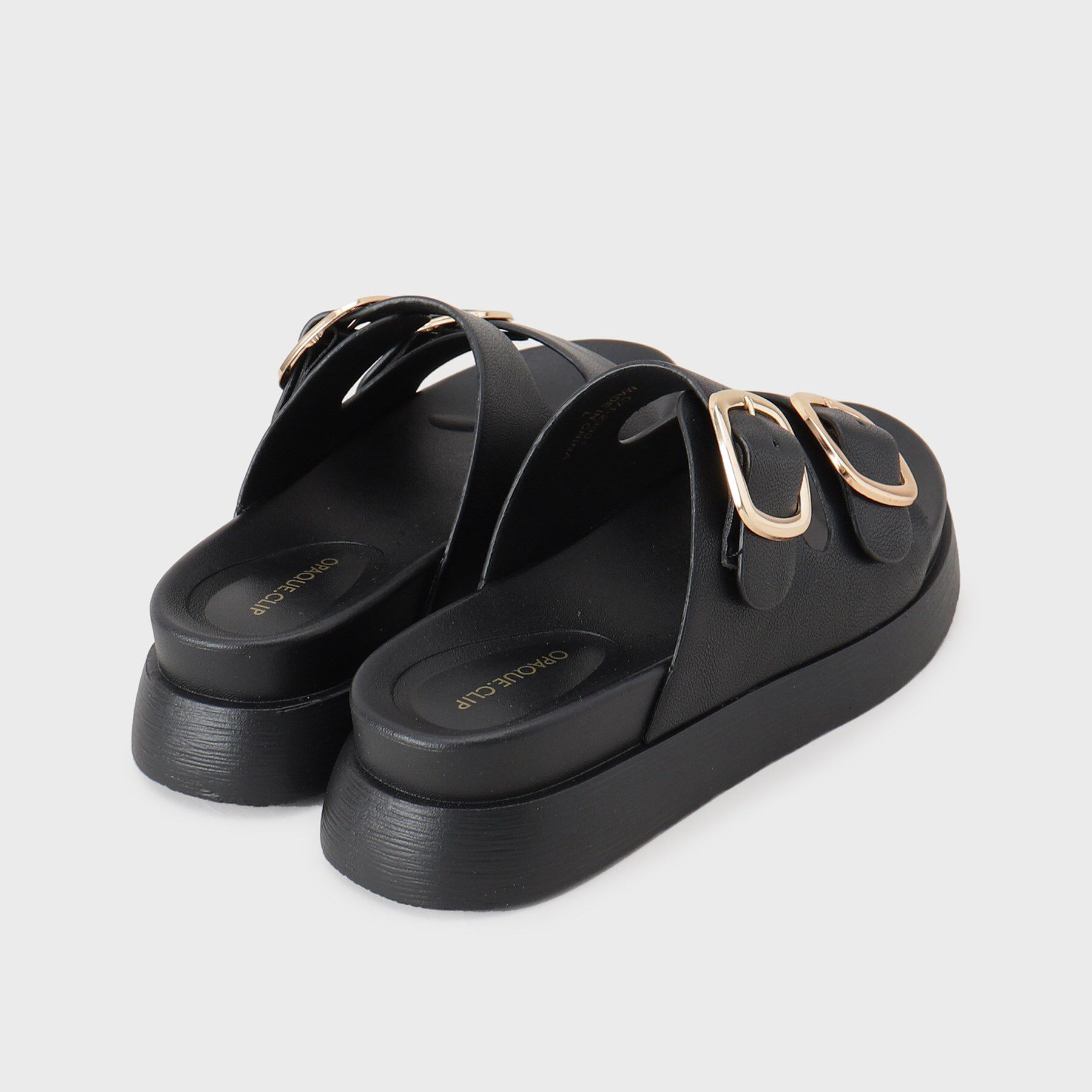 OPAQUE.CLIP「【軽量】ゴールドバックルフットベッドサンダル」|サンダル|