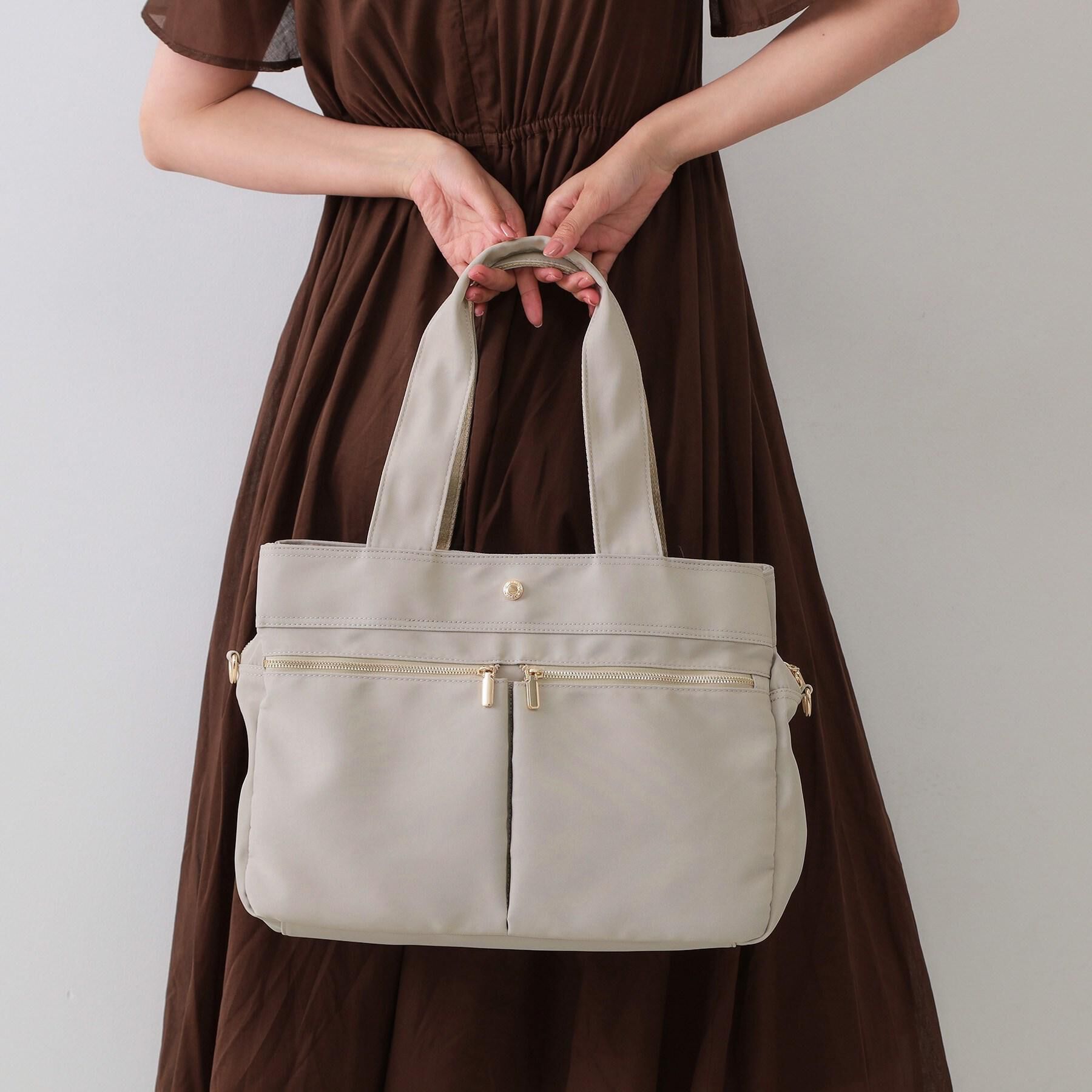 OPAQUE.CLIP「【撥水加工/2WAY/多ポケット】ツイルビッグサイズトートバッグ」|トートバッグ|