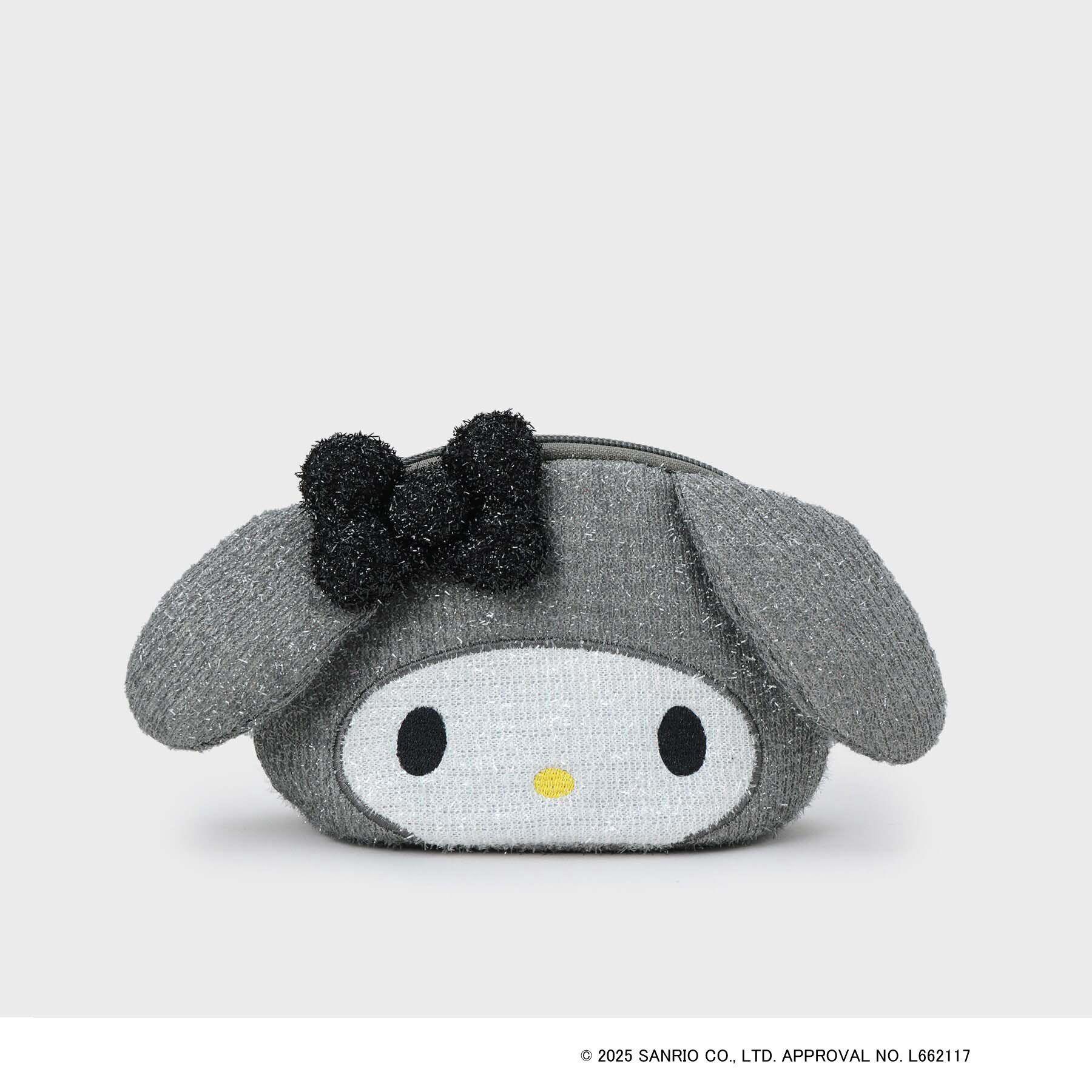 OPAQUE.CLIP「【マイメロディ】たれ耳フェイス型キラキラシェルポーチ」|ポーチ|グレー(812)