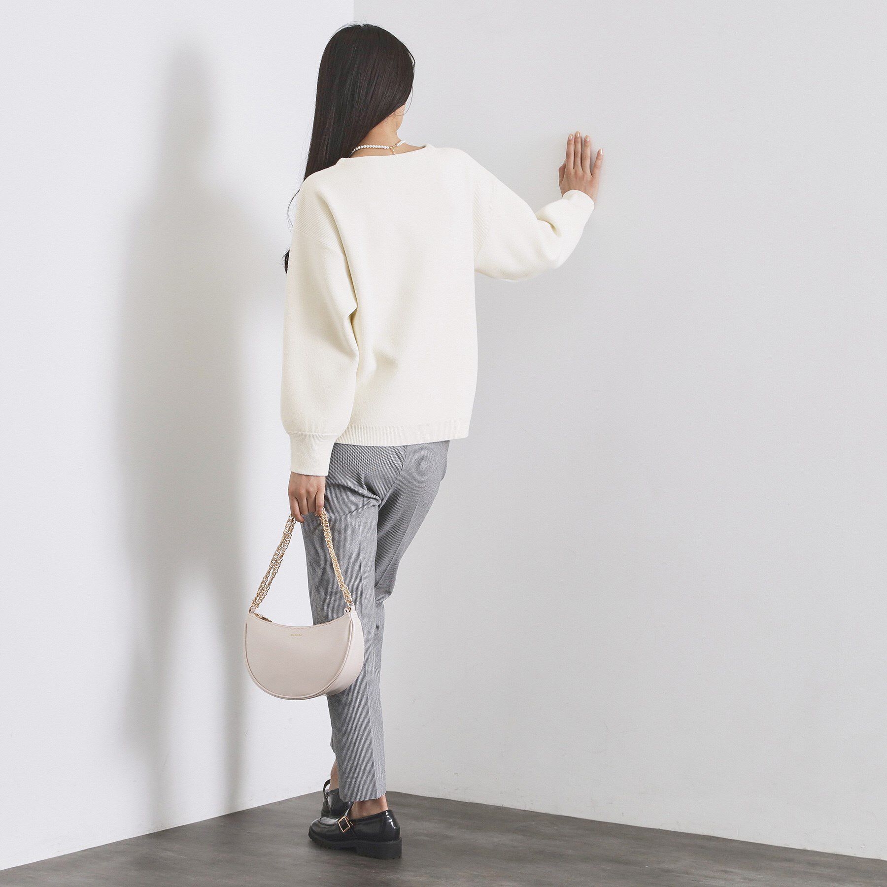 OPAQUE.CLIP「サイド編地切替ニットトップス/セットアップ対応【洗濯機OK】」|ニット・セーター|