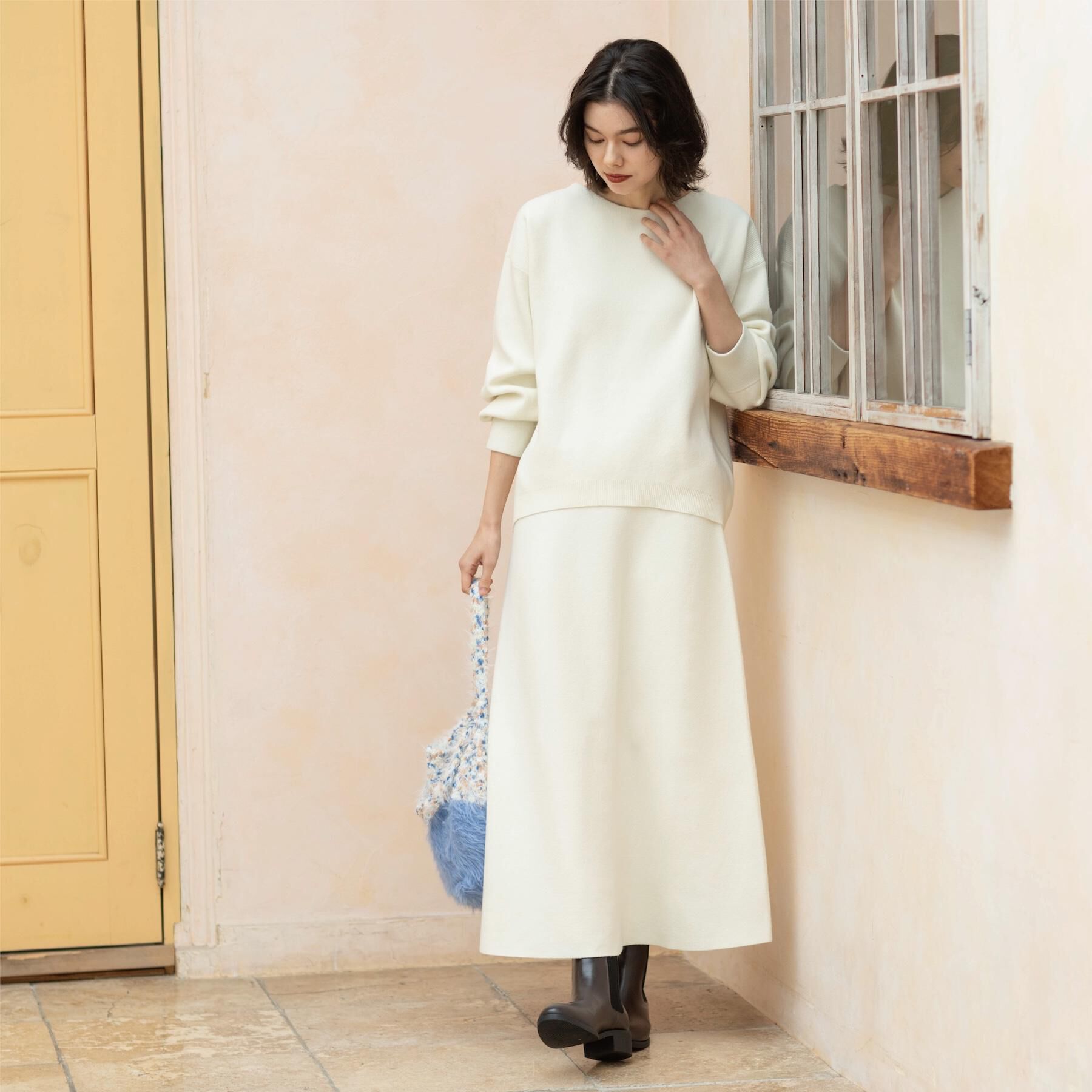 OPAQUE.CLIP「ニットフレアスカート/セットアップ対応【洗濯機OK】」|スカート|