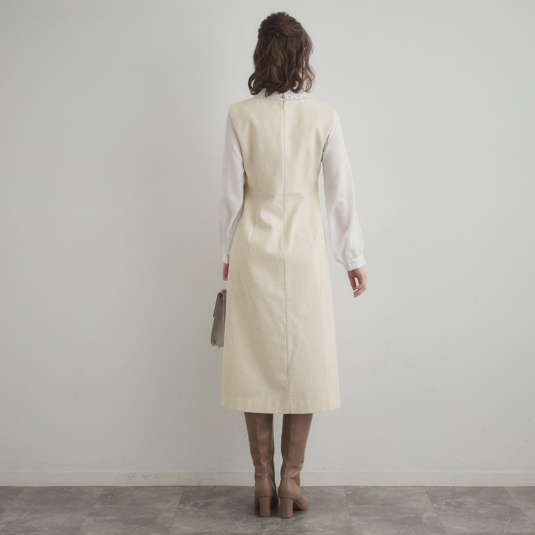 Couture broach「【通勤】フリンジツイードジャンスカ」|ジャンパースカート|