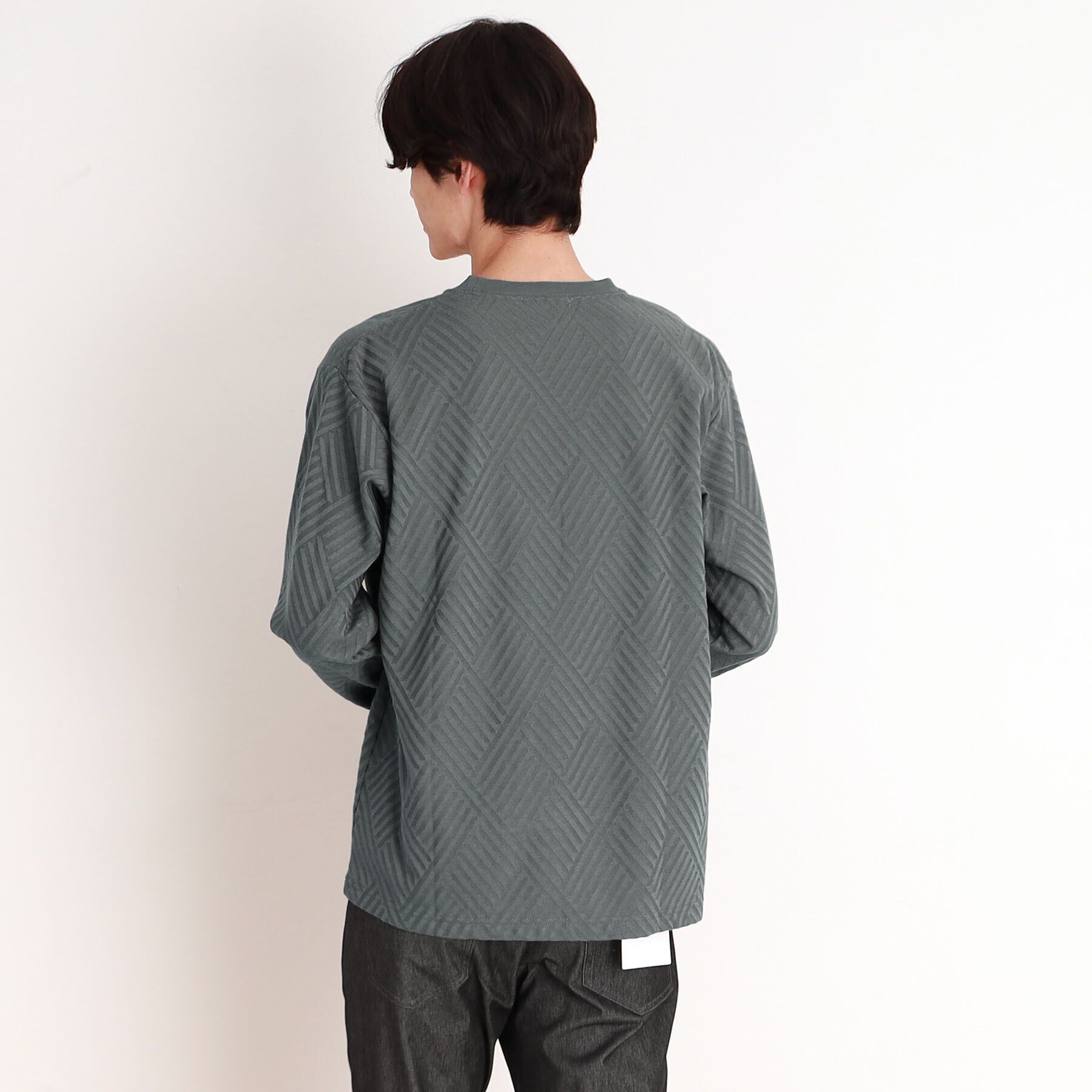 THE SHOP TK「リンクスジャカード長袖Tシャツ ON／OFF兼用」|Tシャツ・カットソー|