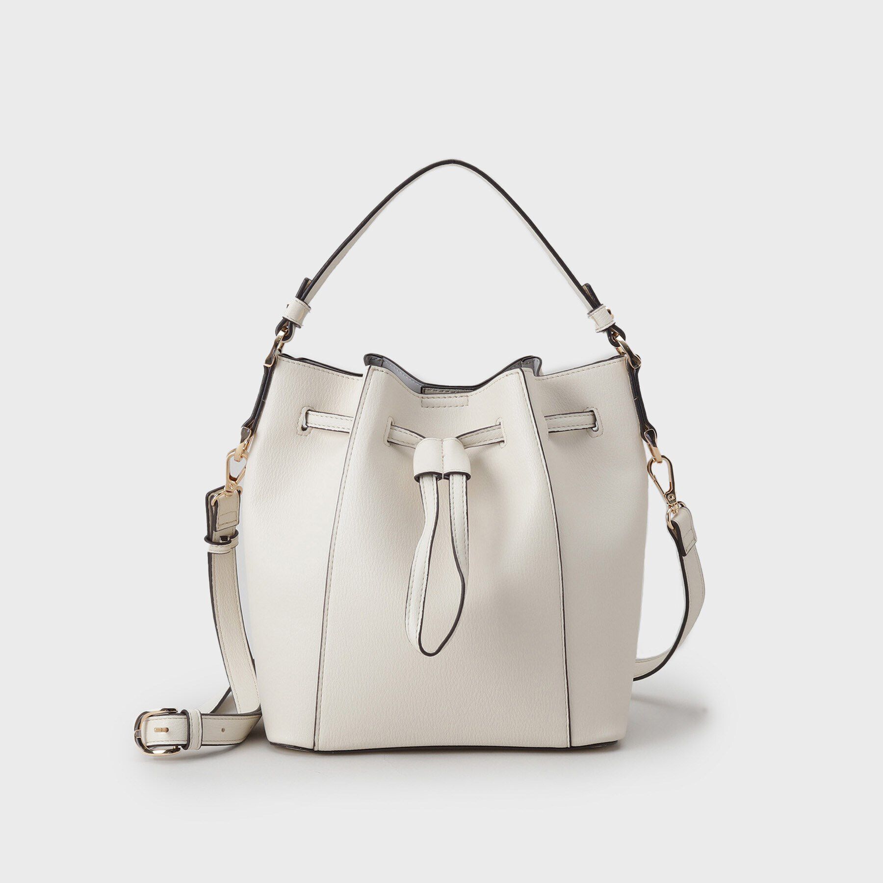 THE SHOP TK「巾着合皮バッグ」|ショルダー・メッセンジャー|オフホワイト(003