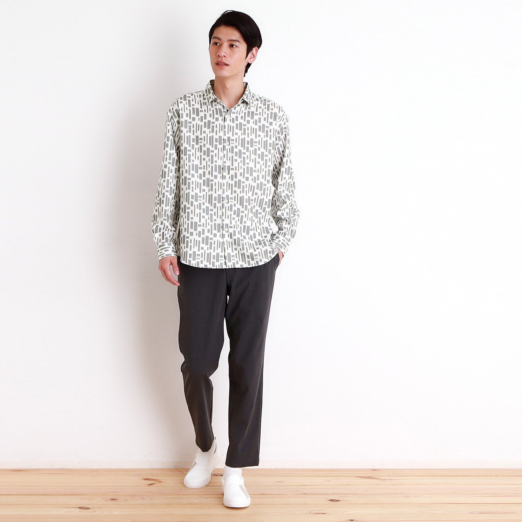 THE SHOP TK「ドライポリ長袖プリントシャツ」|シャツ・ブラウス|