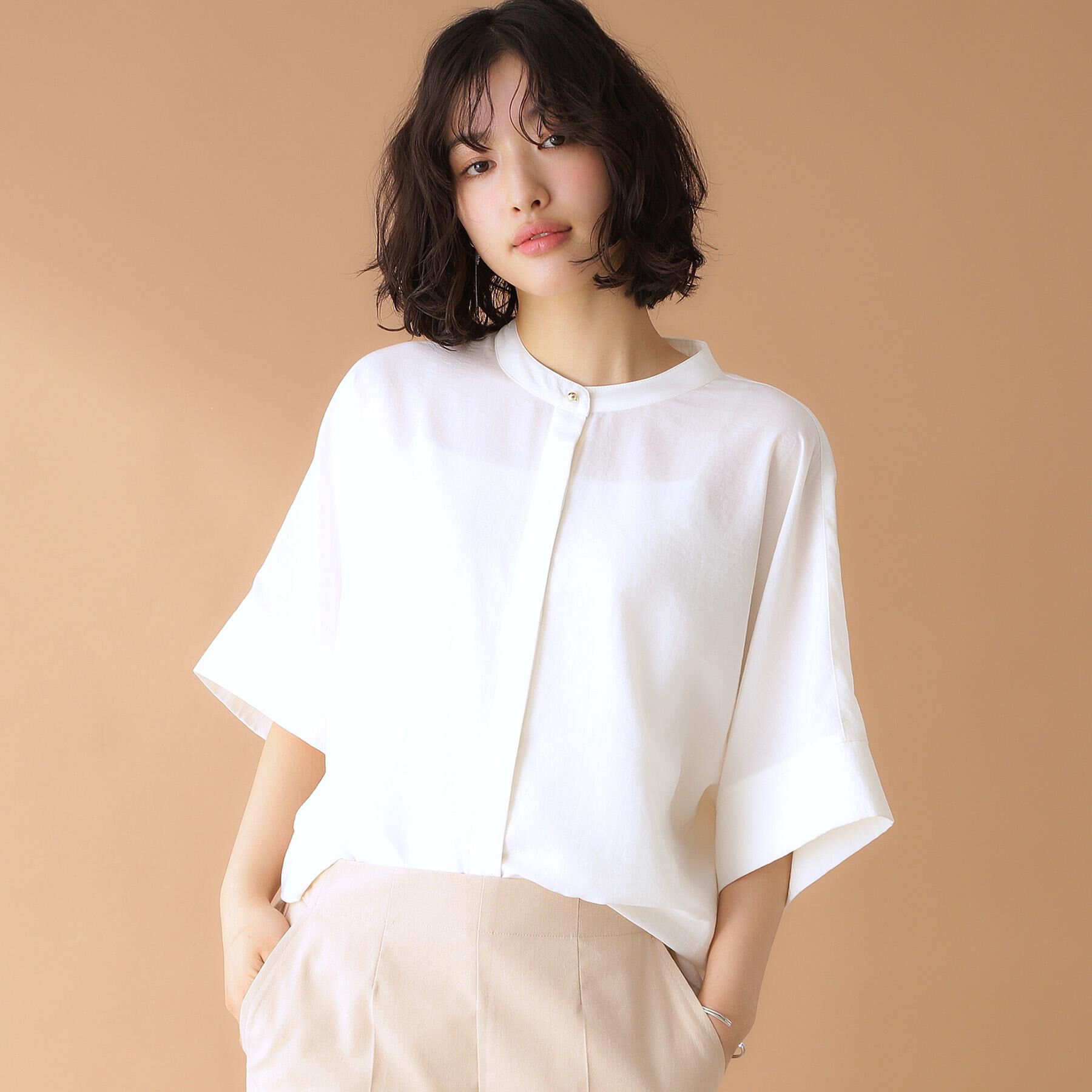 THE SHOP TK「ドルマンブラウス【7色展開/洗濯機OK/体型カバー】」|シャツ・ブラウス|オフホワイト(003