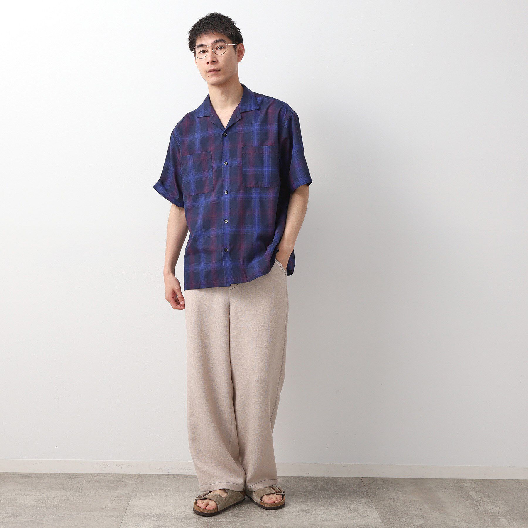 THE SHOP TK「オンブレチェック半袖シャツ 洗濯機OK」|シャツ・ブラウス|