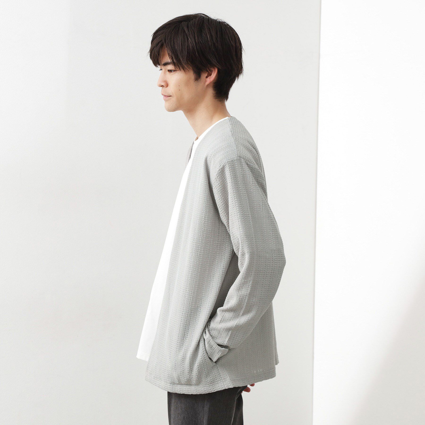 THE SHOP TK「【セットでお買い得！！】長袖カーディガン＋半袖Tシャツ　洗濯機OK/吸水速乾(Tシャツのみ)」|カーディガン|