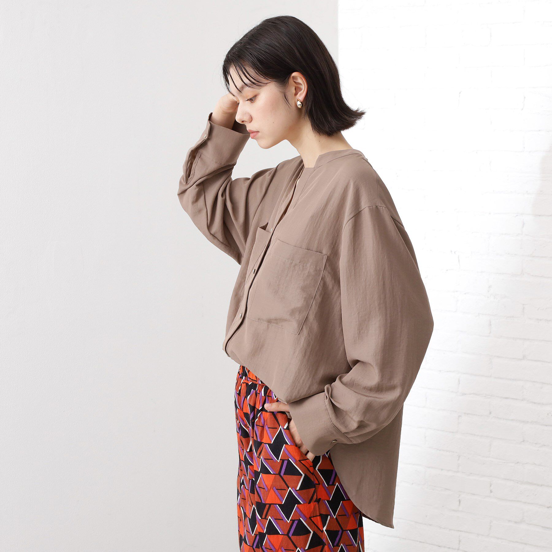 THE SHOP TK「【通勤にもデイリーにも】ダブルポケットスキッパーシャツ/洗濯機OK」|シャツ・ブラウス|