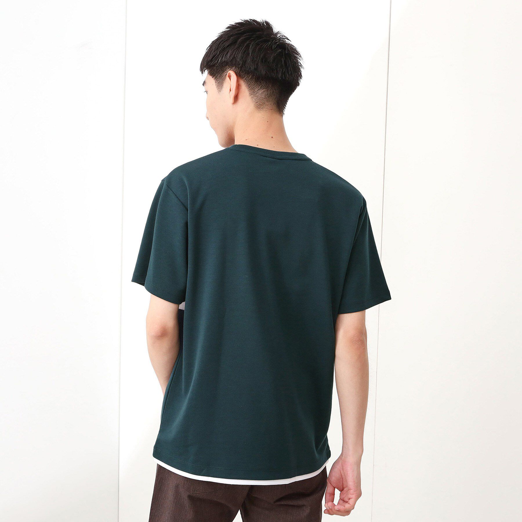 THE SHOP TK「パネル切替半袖Tシャツ 【接触冷感/洗濯機OK】」|Tシャツ・カットソー|