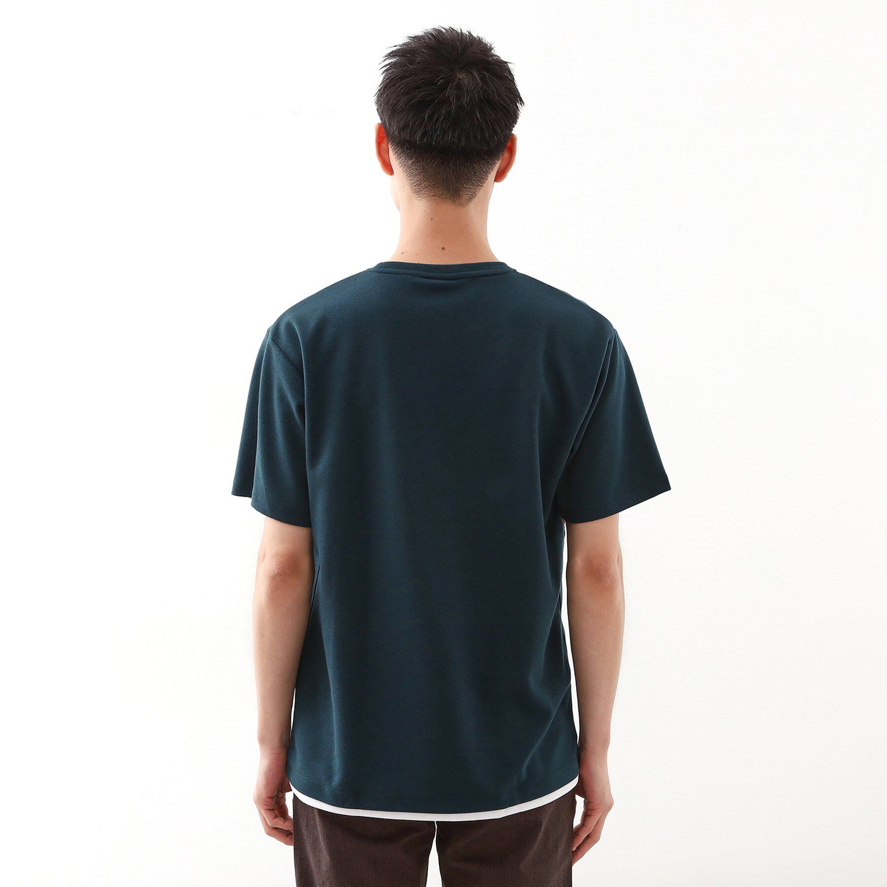 THE SHOP TK「パネル切替半袖Tシャツ 【接触冷感/洗濯機OK】」|Tシャツ・カットソー|