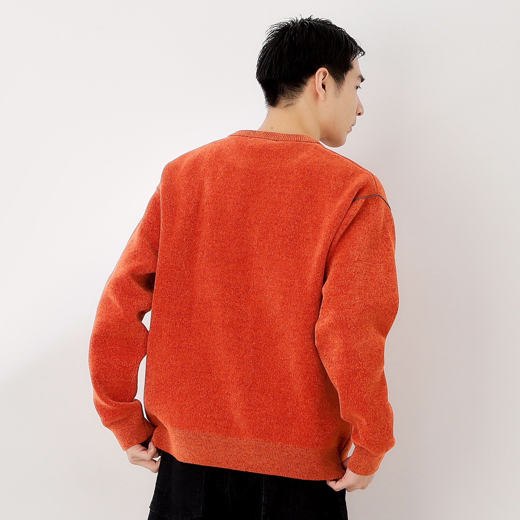 THE SHOP TK「【包み込まれるような柔らかさ】配色モールニット 洗濯機OK」|ニット・セーター|