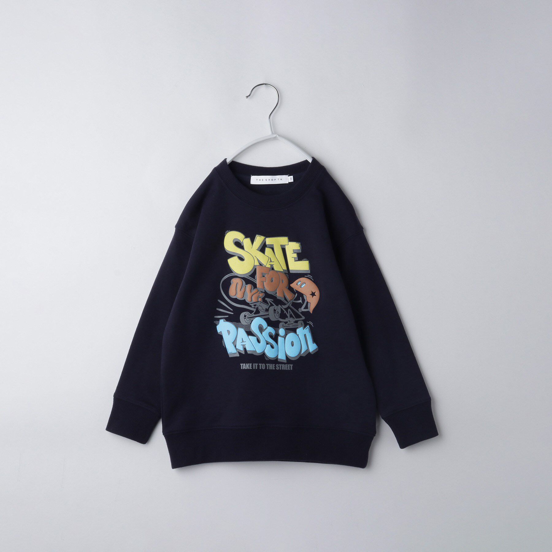 THE SHOP TK「【110－160/3柄&times;2色】ミニ裏毛ロゴプルオーバー」|その他|ネイビー(994)