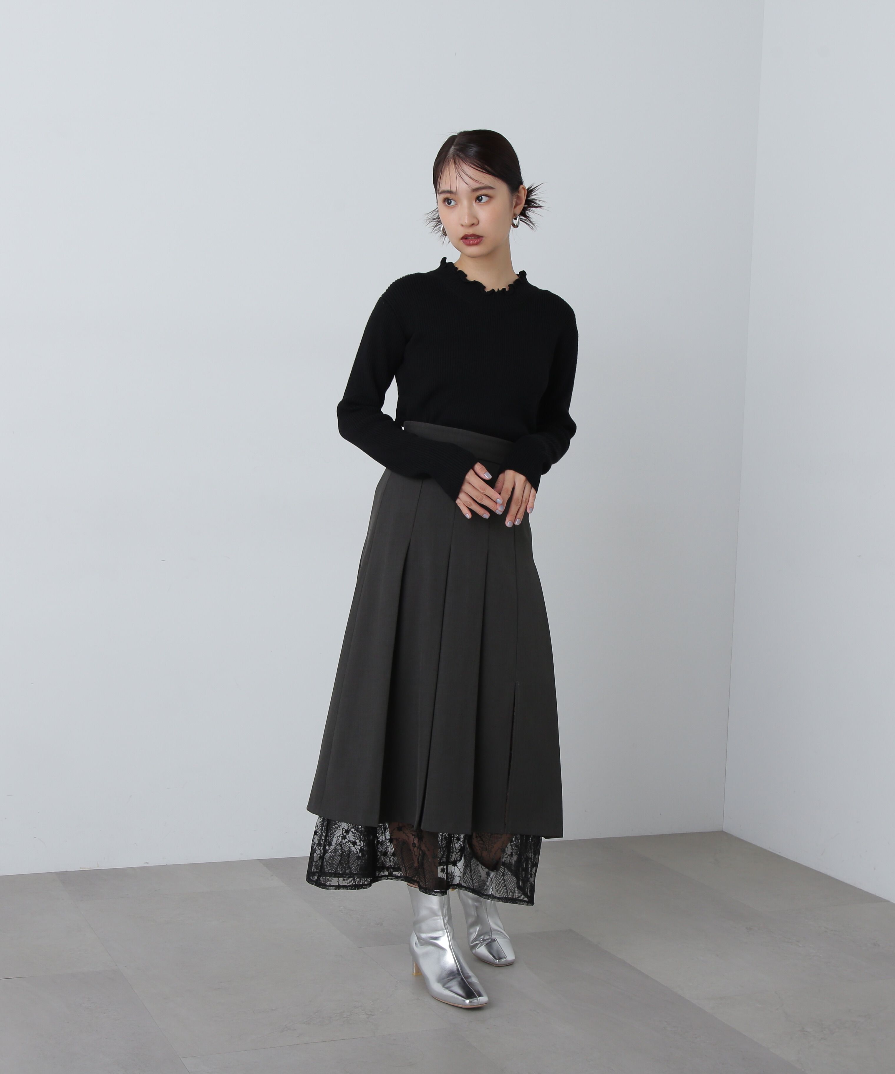  「メローネックリブニット」|ニット・セーター|