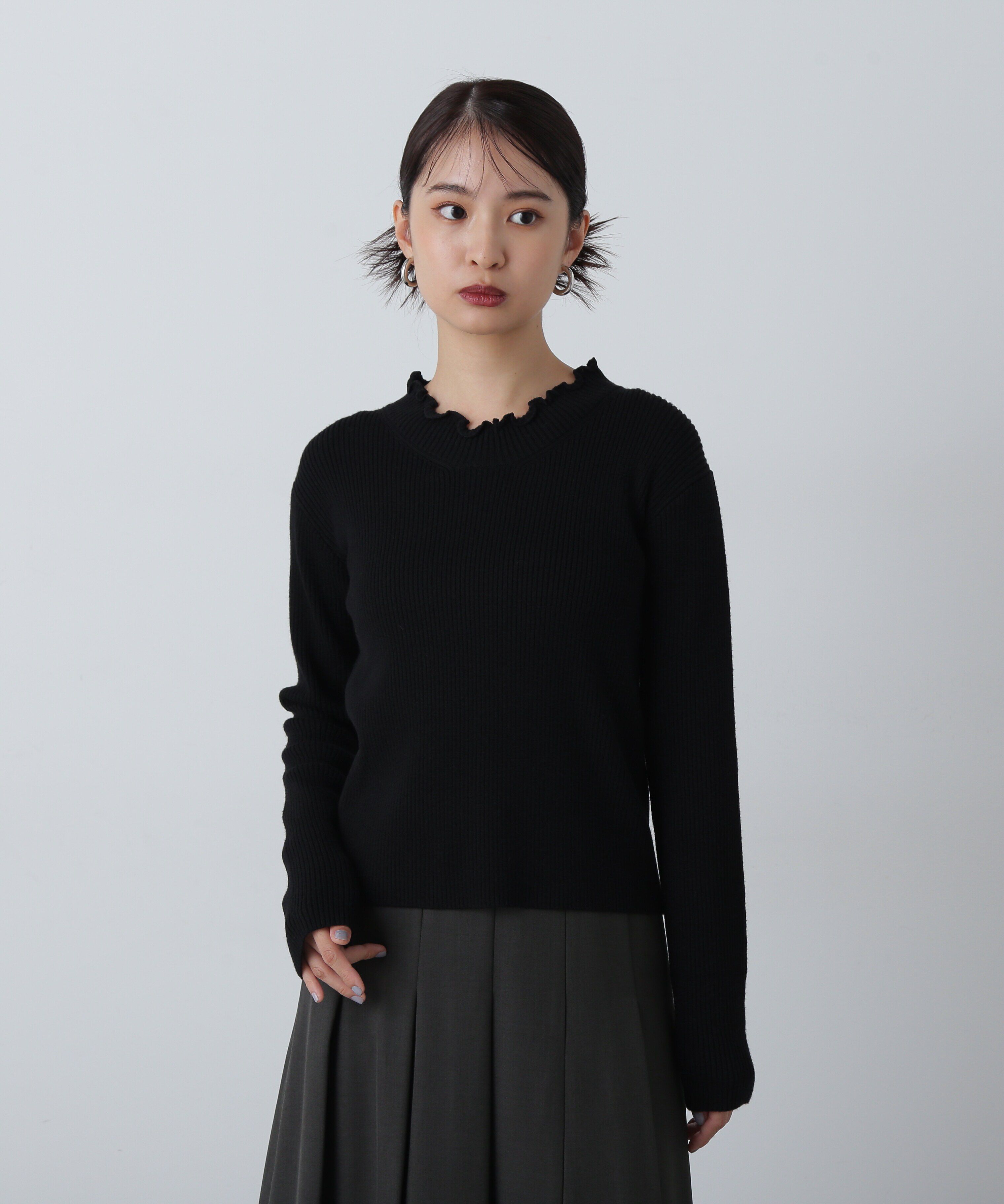  「メローネックリブニット」|ニット・セーター|