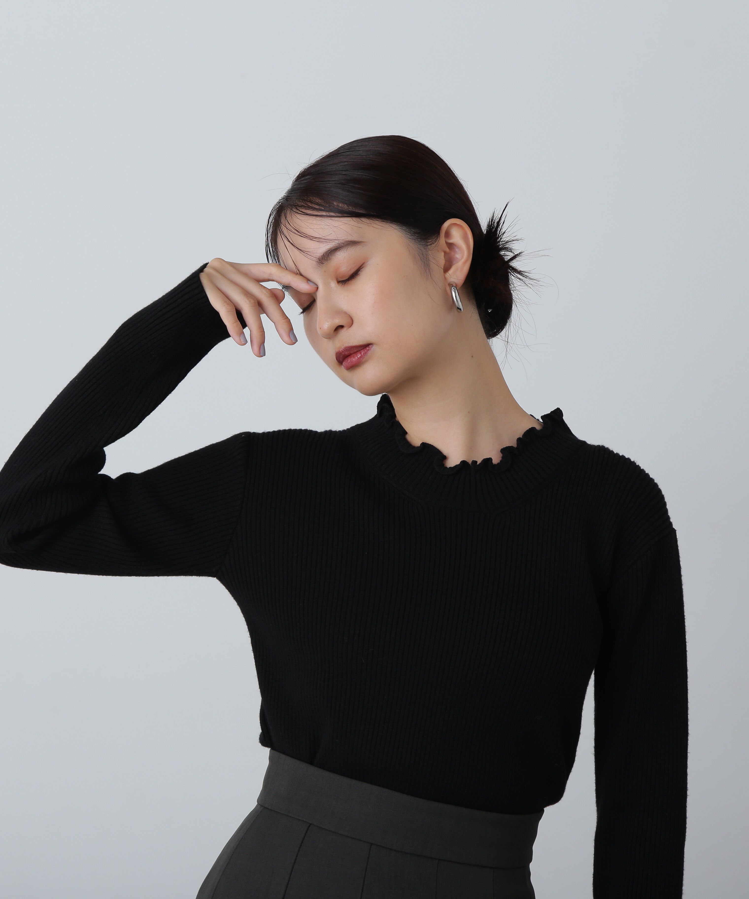  「メローネックリブニット」|ニット・セーター|