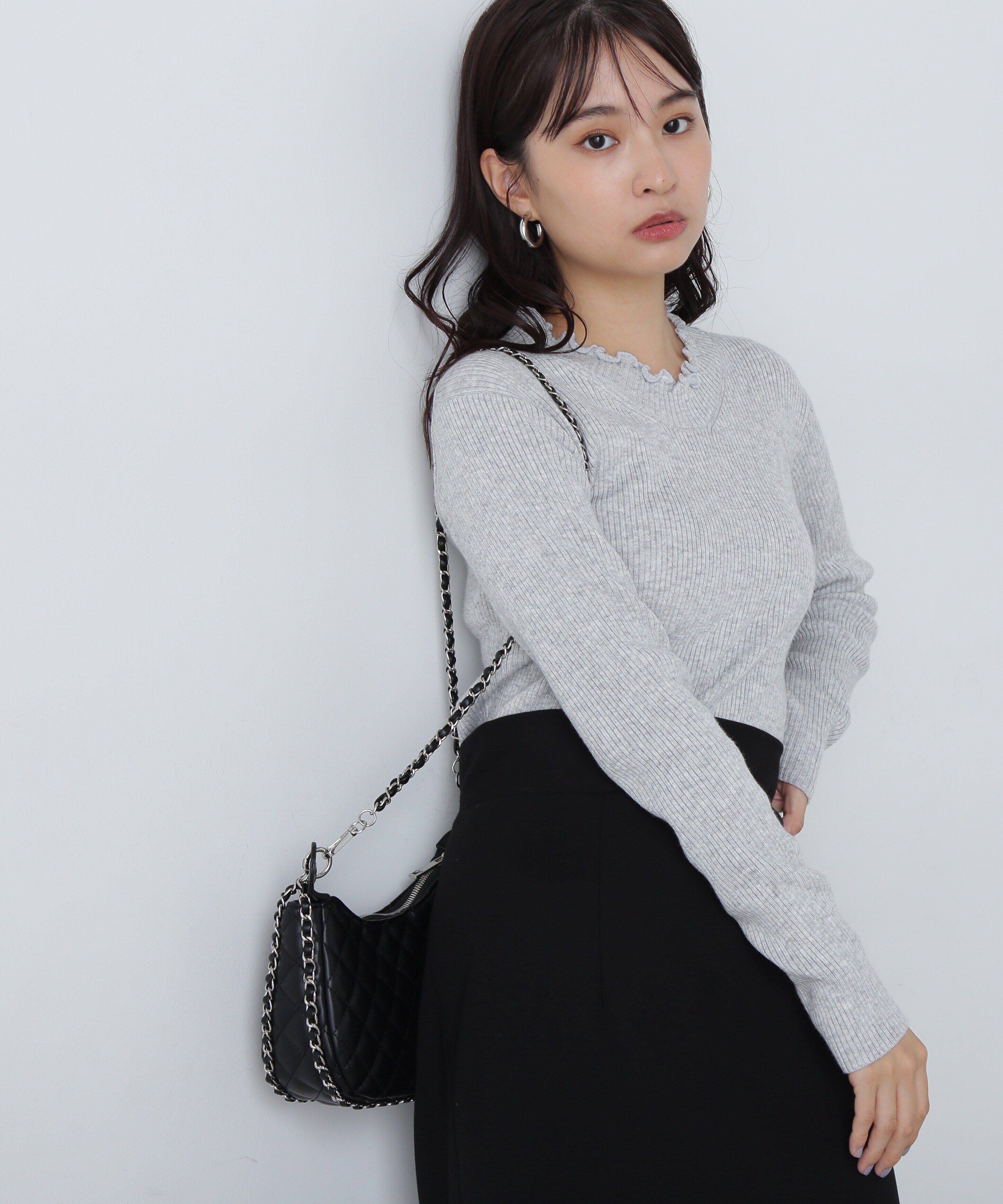  「メローネックリブニット」|ニット・セーター|