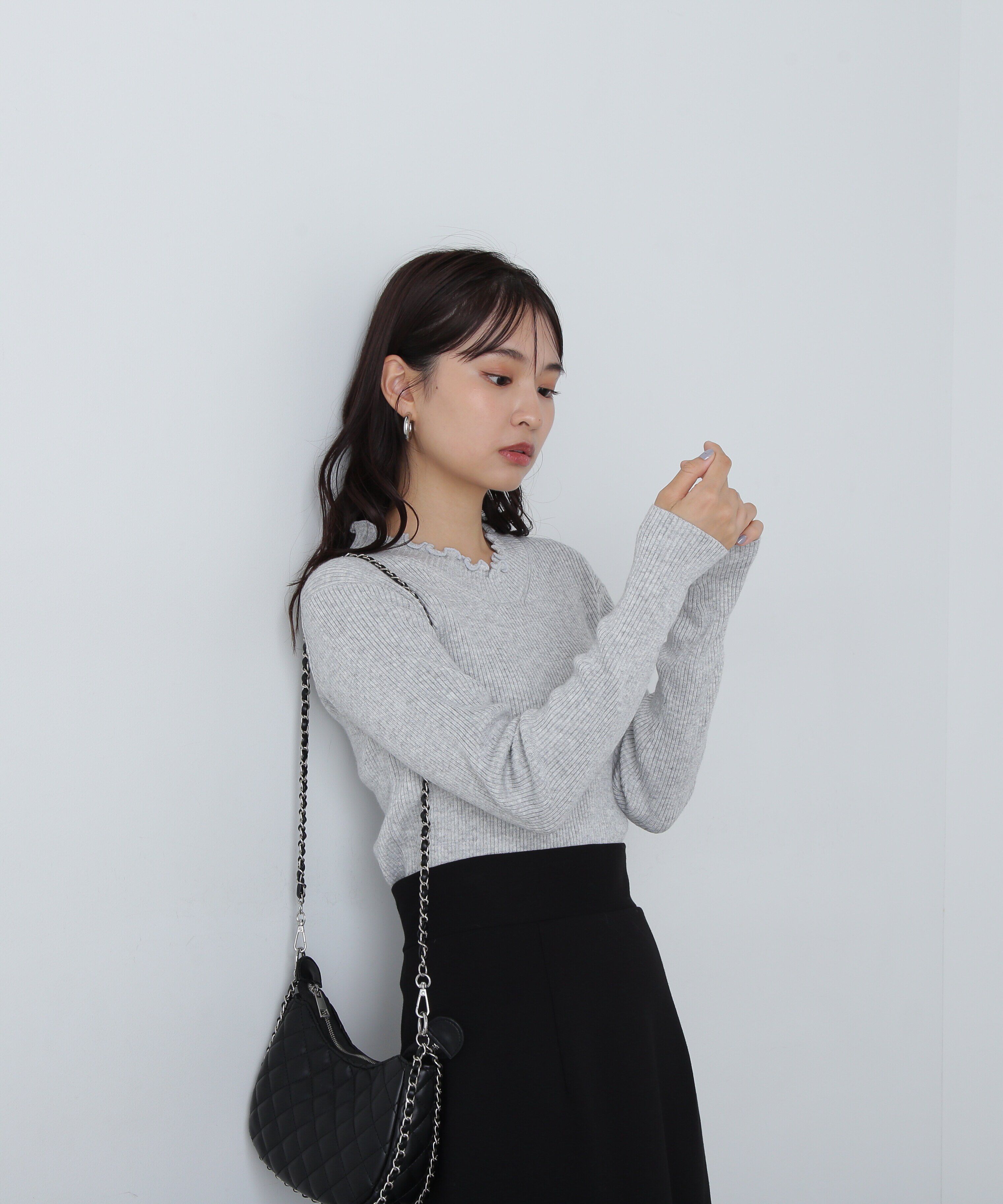  「メローネックリブニット」|ニット・セーター|