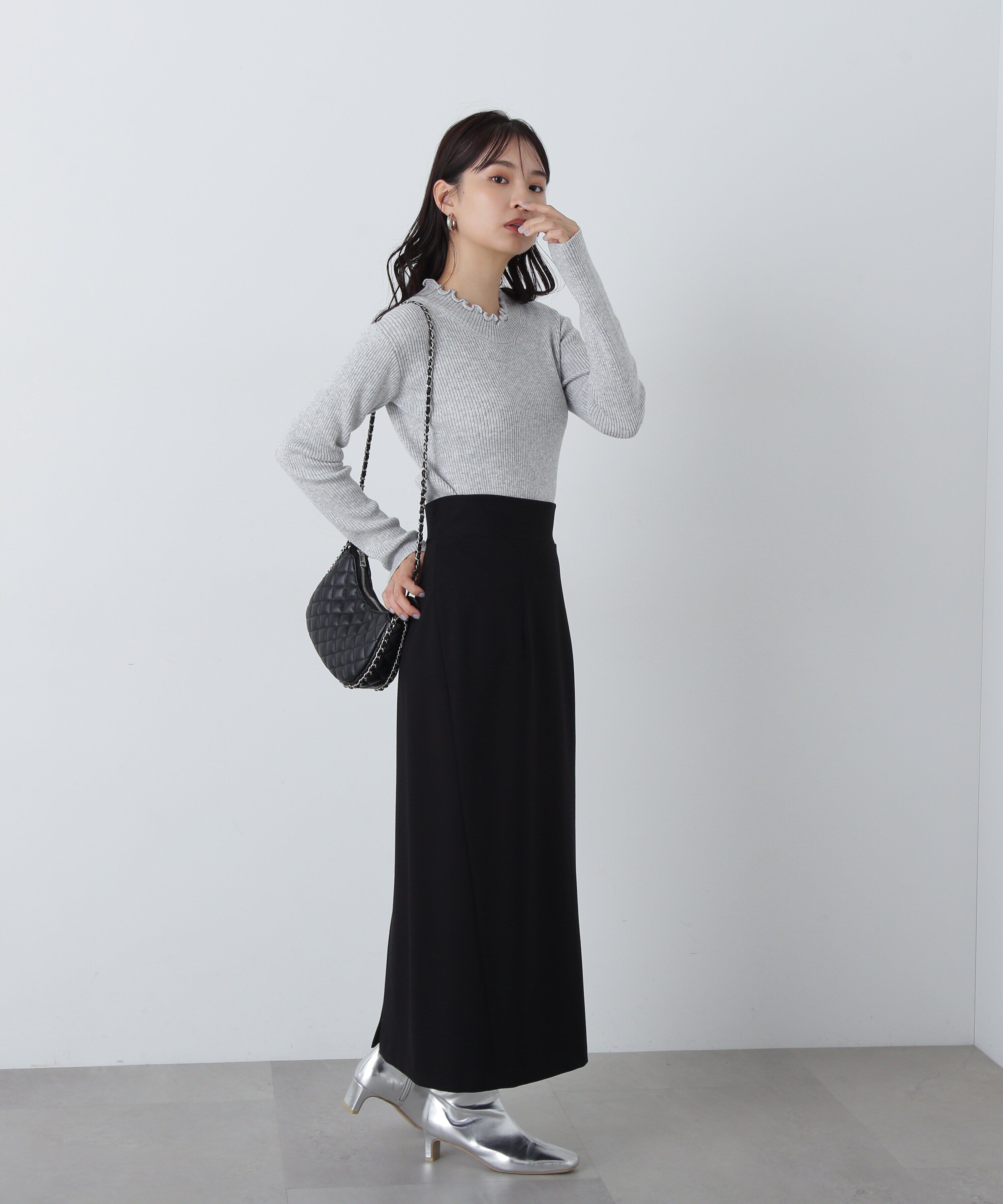  「メローネックリブニット」|ニット・セーター|