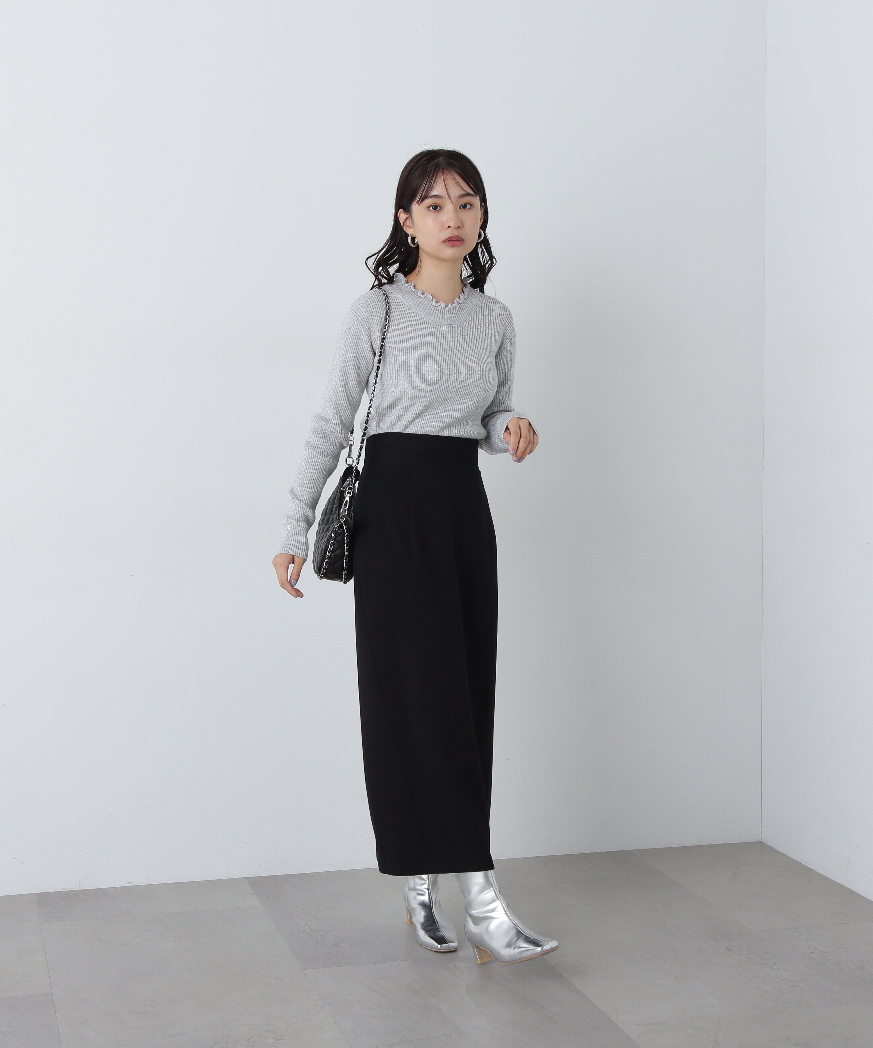  「メローネックリブニット」|ニット・セーター|