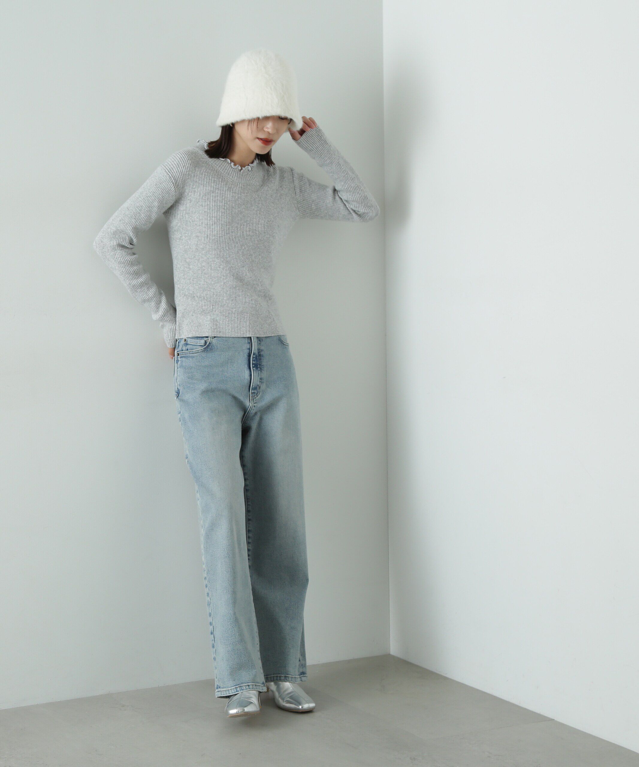  「メローネックリブニット」|ニット・セーター|