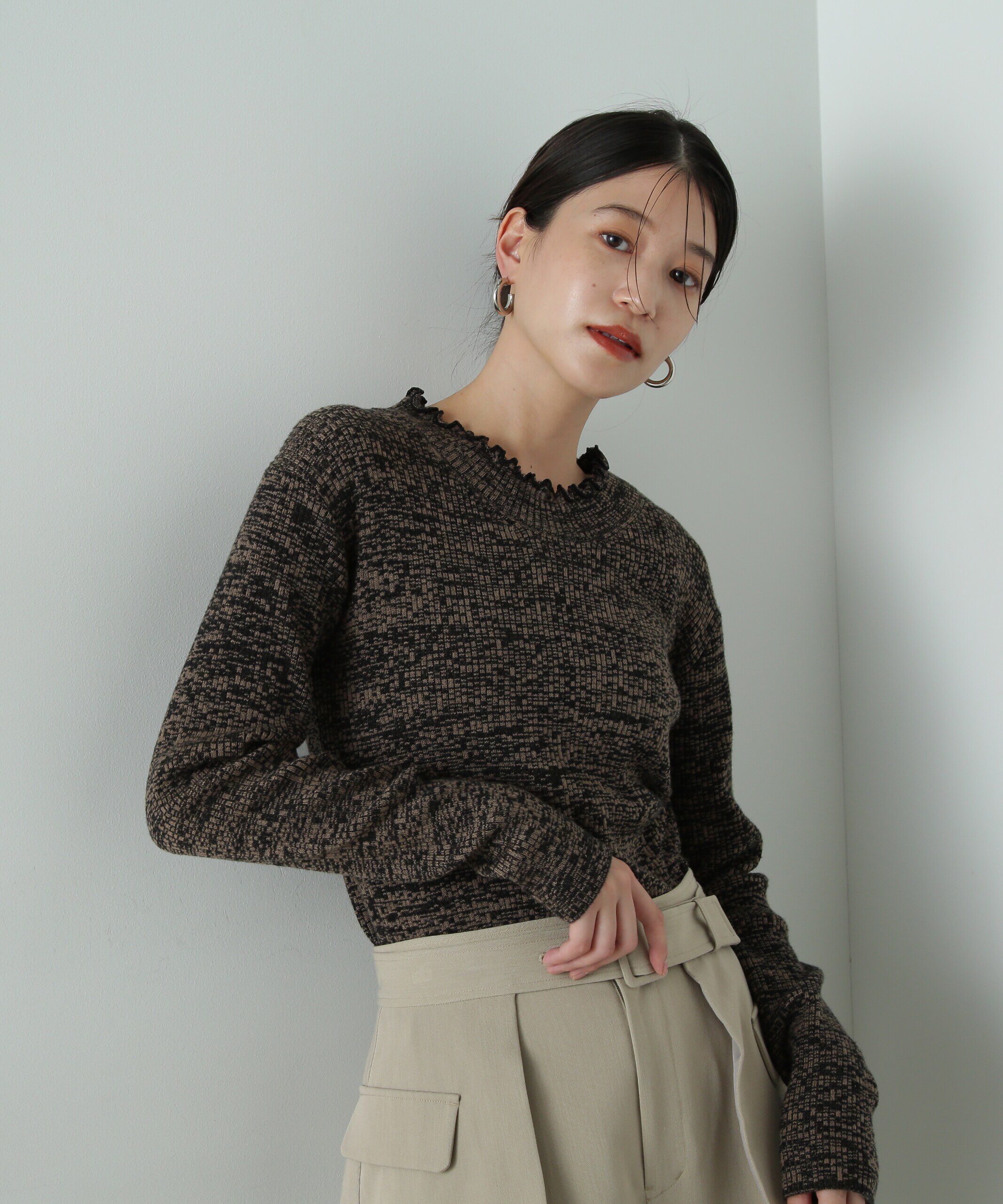  「メローネックリブニット」|ニット・セーター|