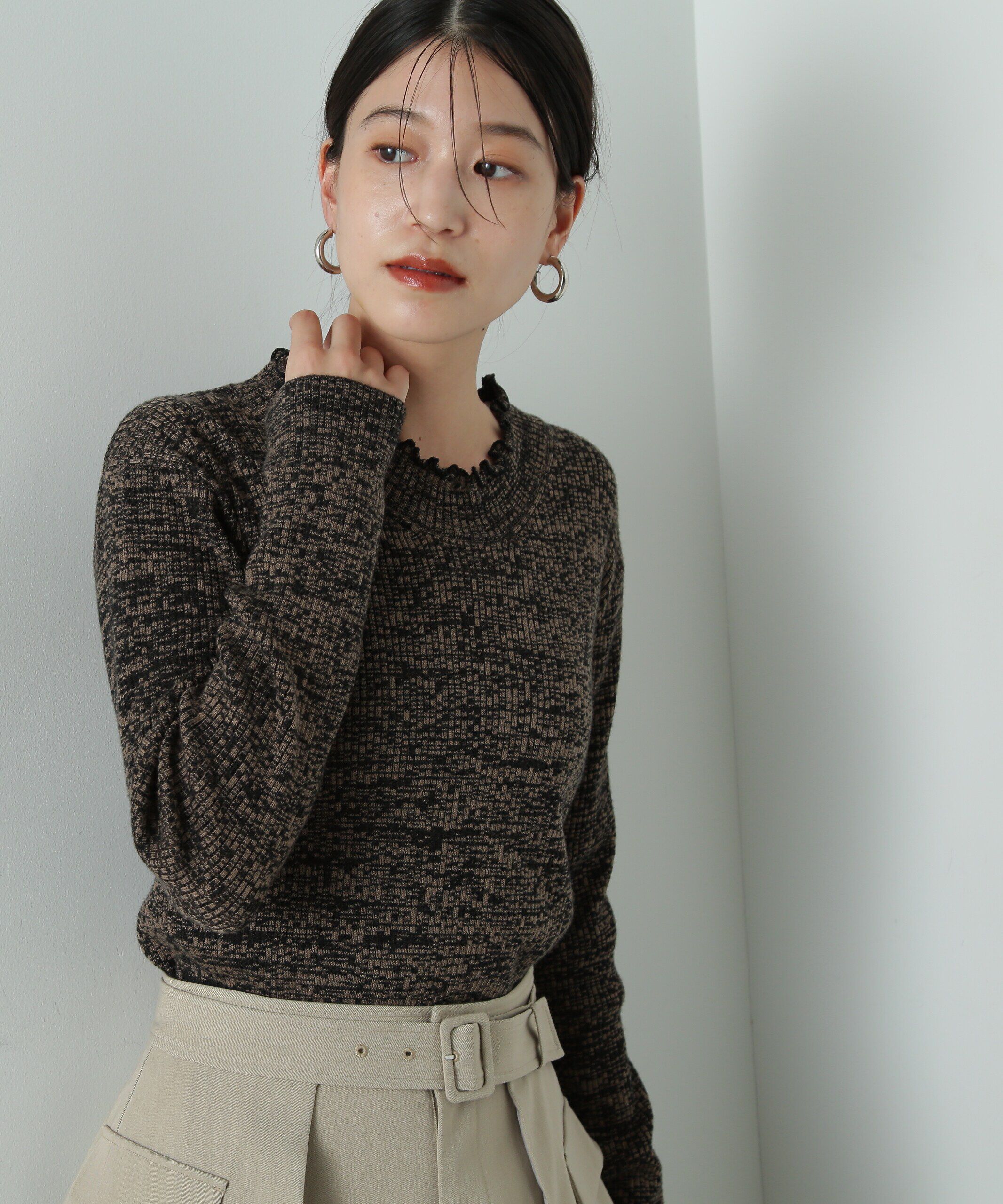  「メローネックリブニット」|ニット・セーター|