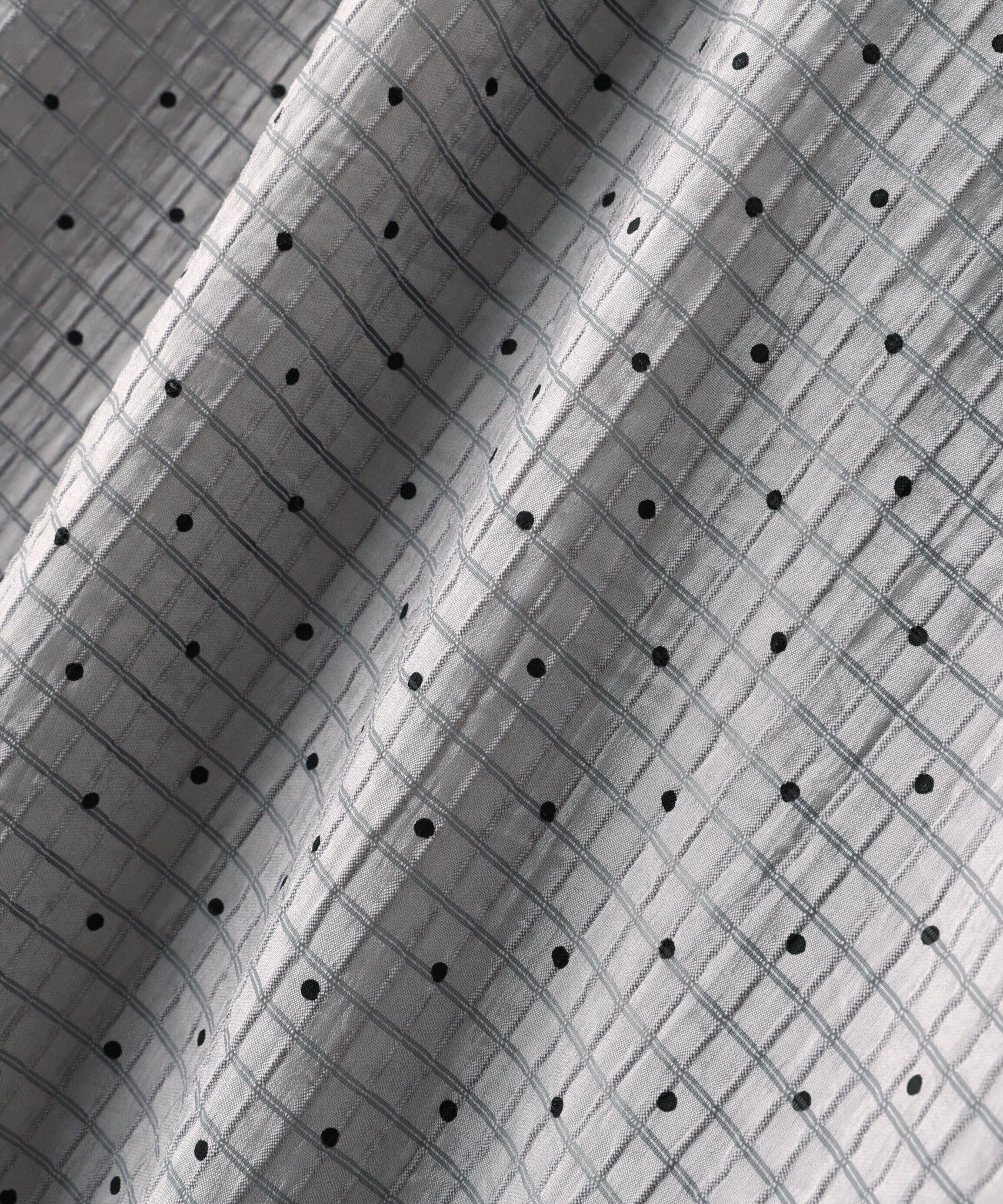  「透かしドットボリュームスリーブワンピース」|ワンピース|