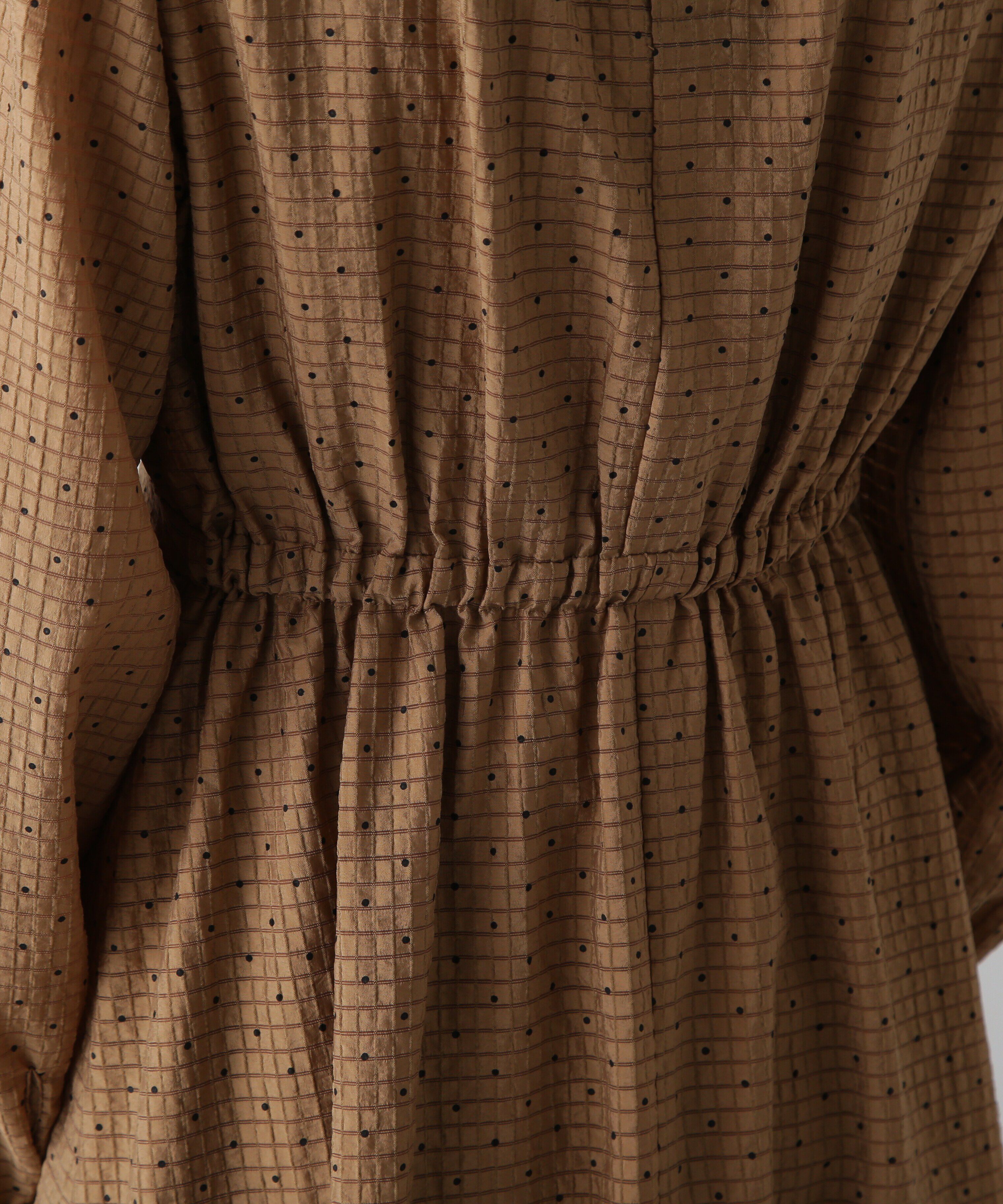  「透かしドットボリュームスリーブワンピース」|ワンピース|