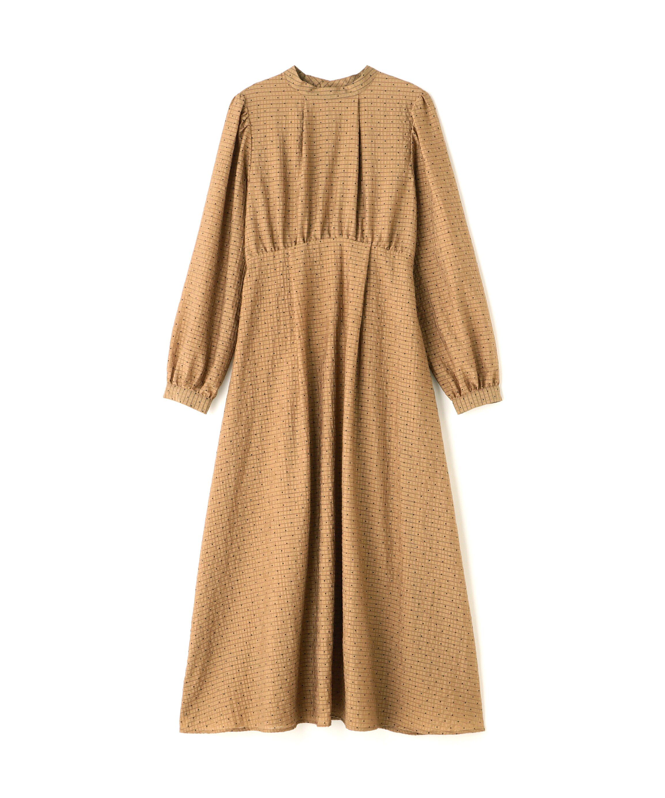  「透かしドットボリュームスリーブワンピース」|ワンピース|