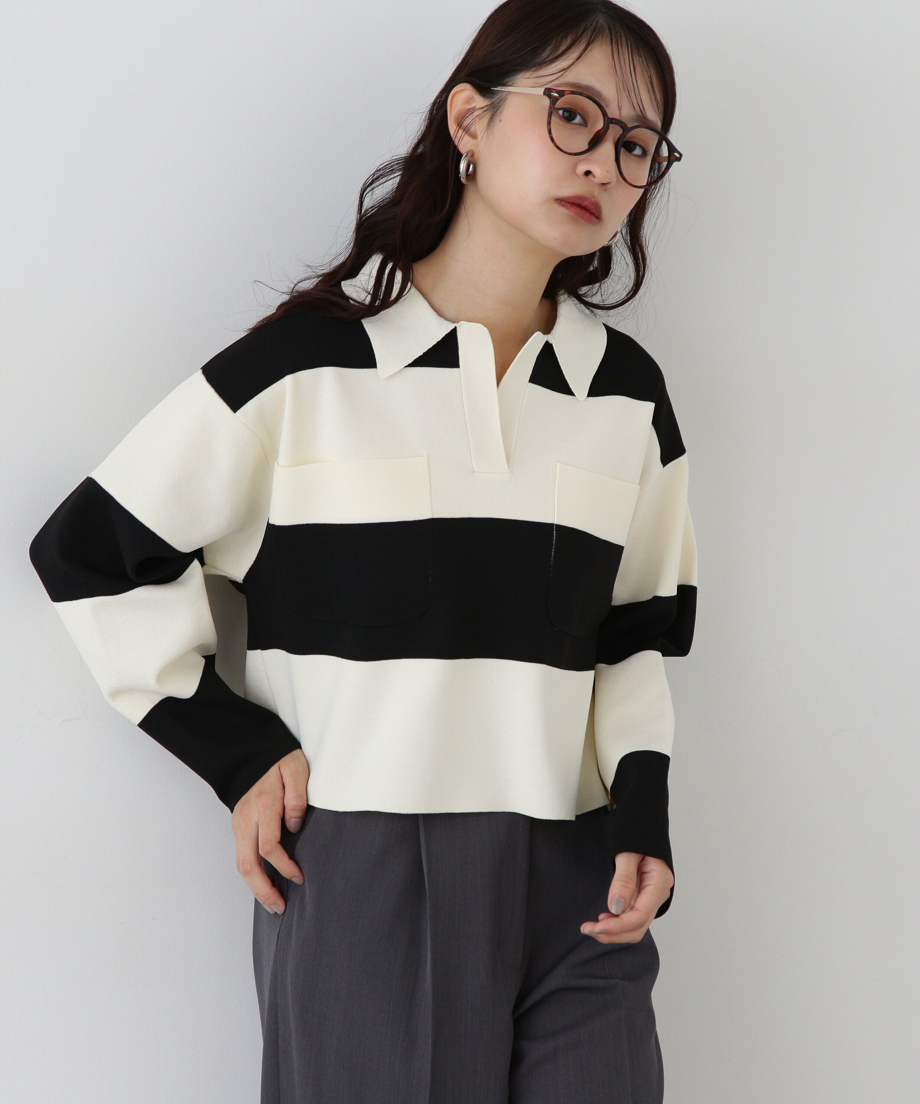  「ワイドボーダーニット」|ニット・セーター|