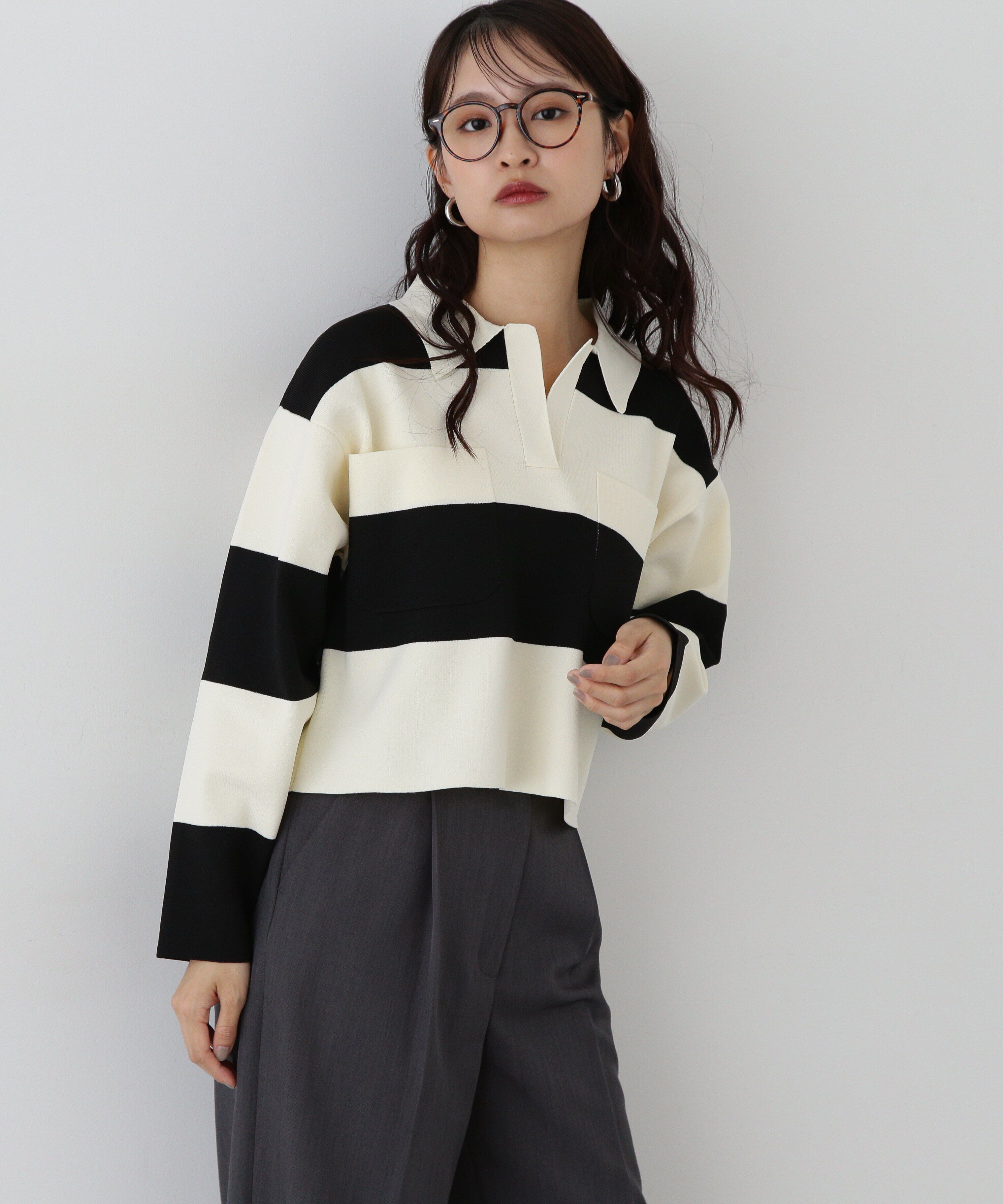  「ワイドボーダーニット」|ニット・セーター|