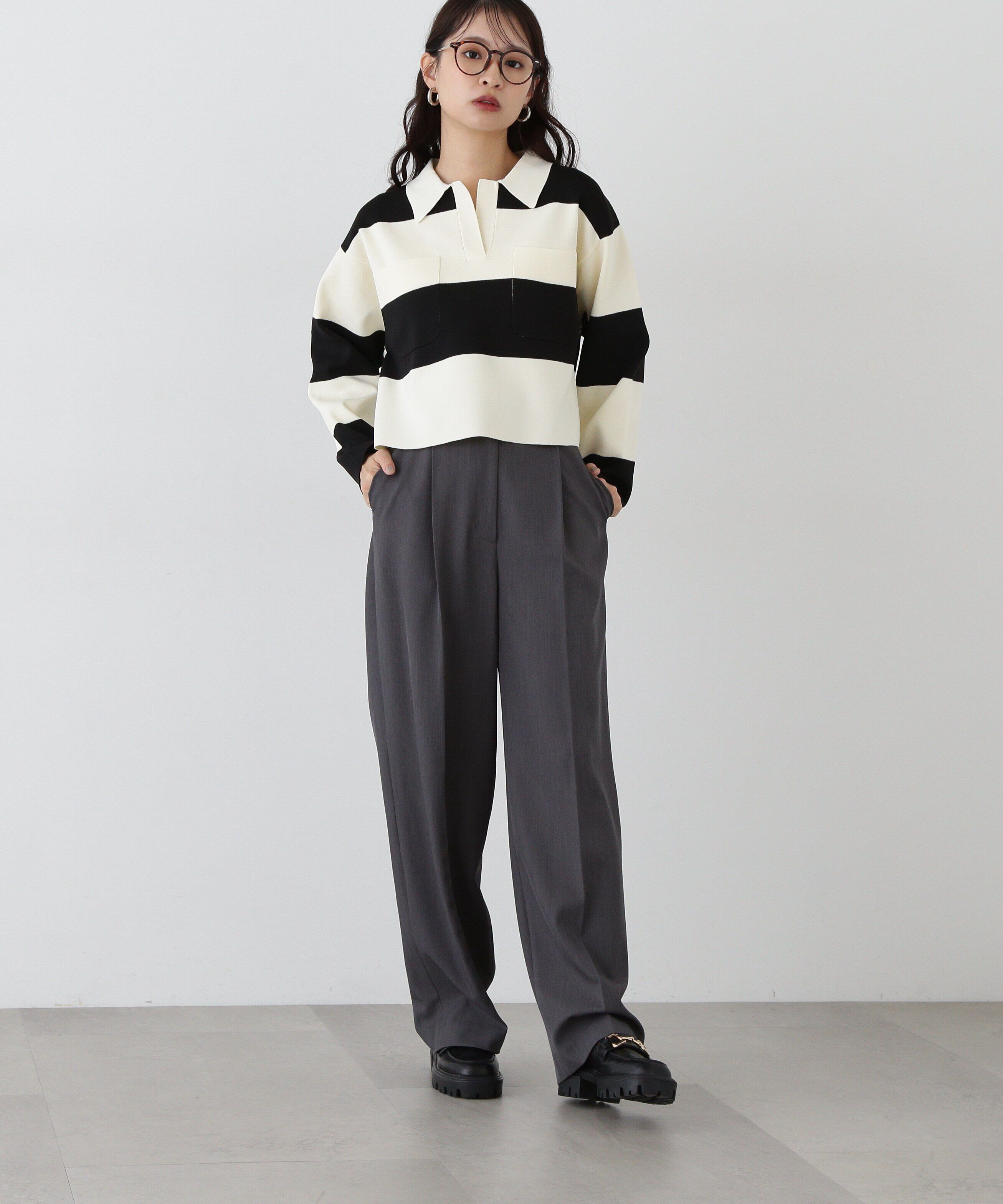  「ワイドボーダーニット」|ニット・セーター|